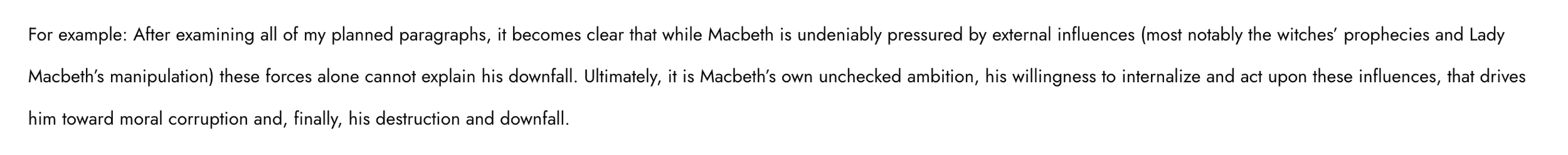 Macbeth thesis statement