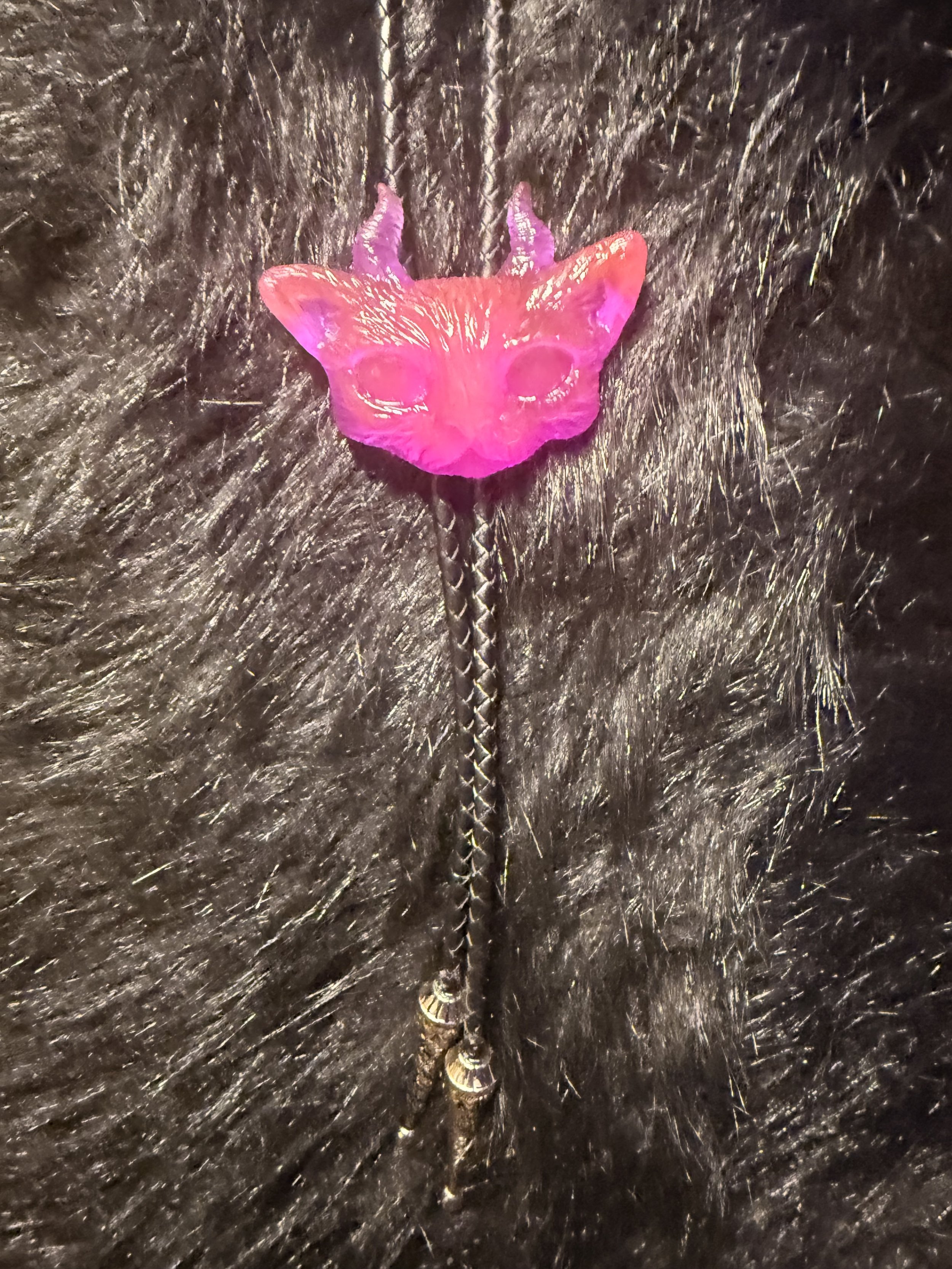 UV Reactive Kitty Bolo Tie 3