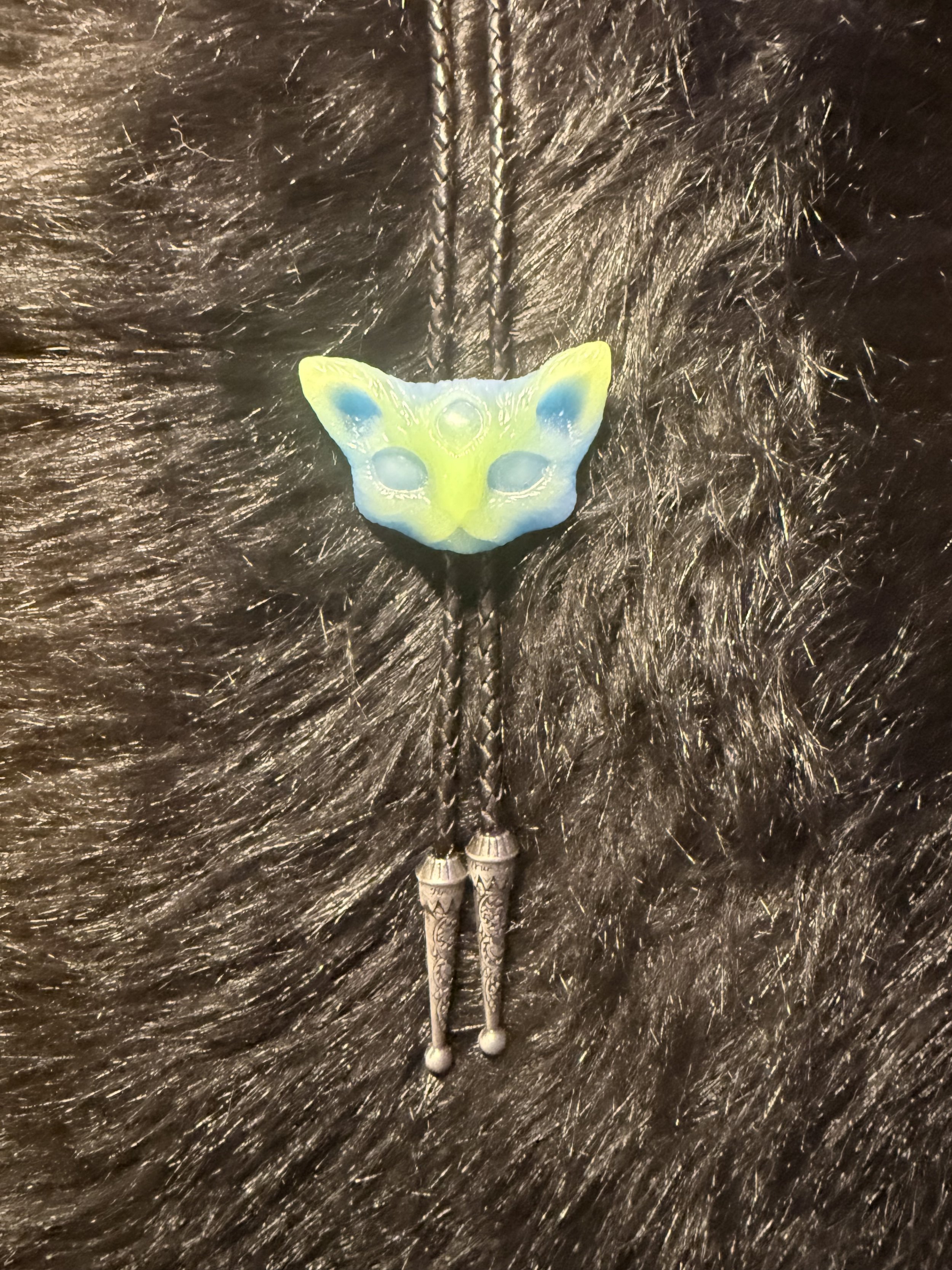 UV Reactive Kitty Bolo Tie 1