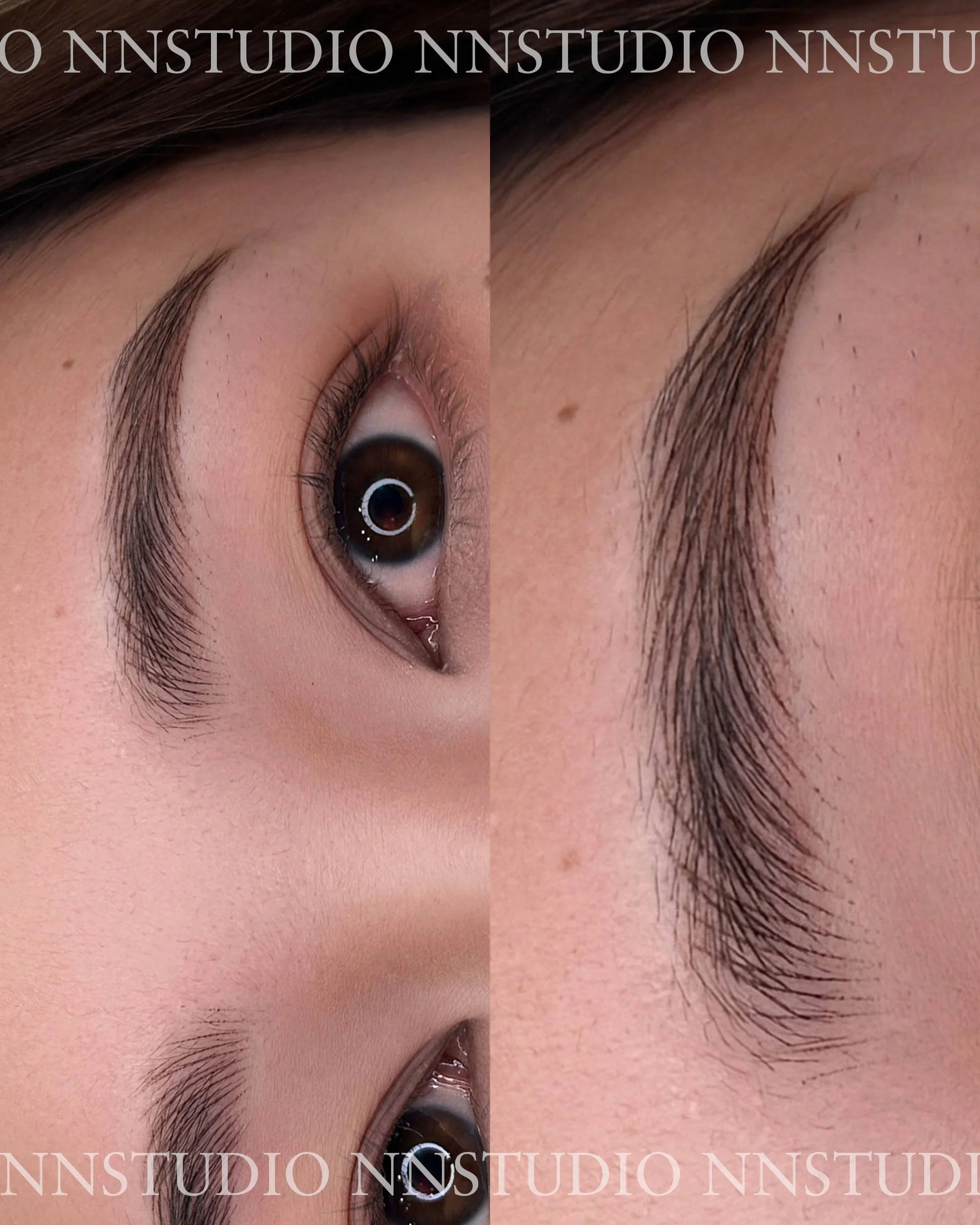 Natural nanoblading eyebrow embroidery in Singapore by nnstudio