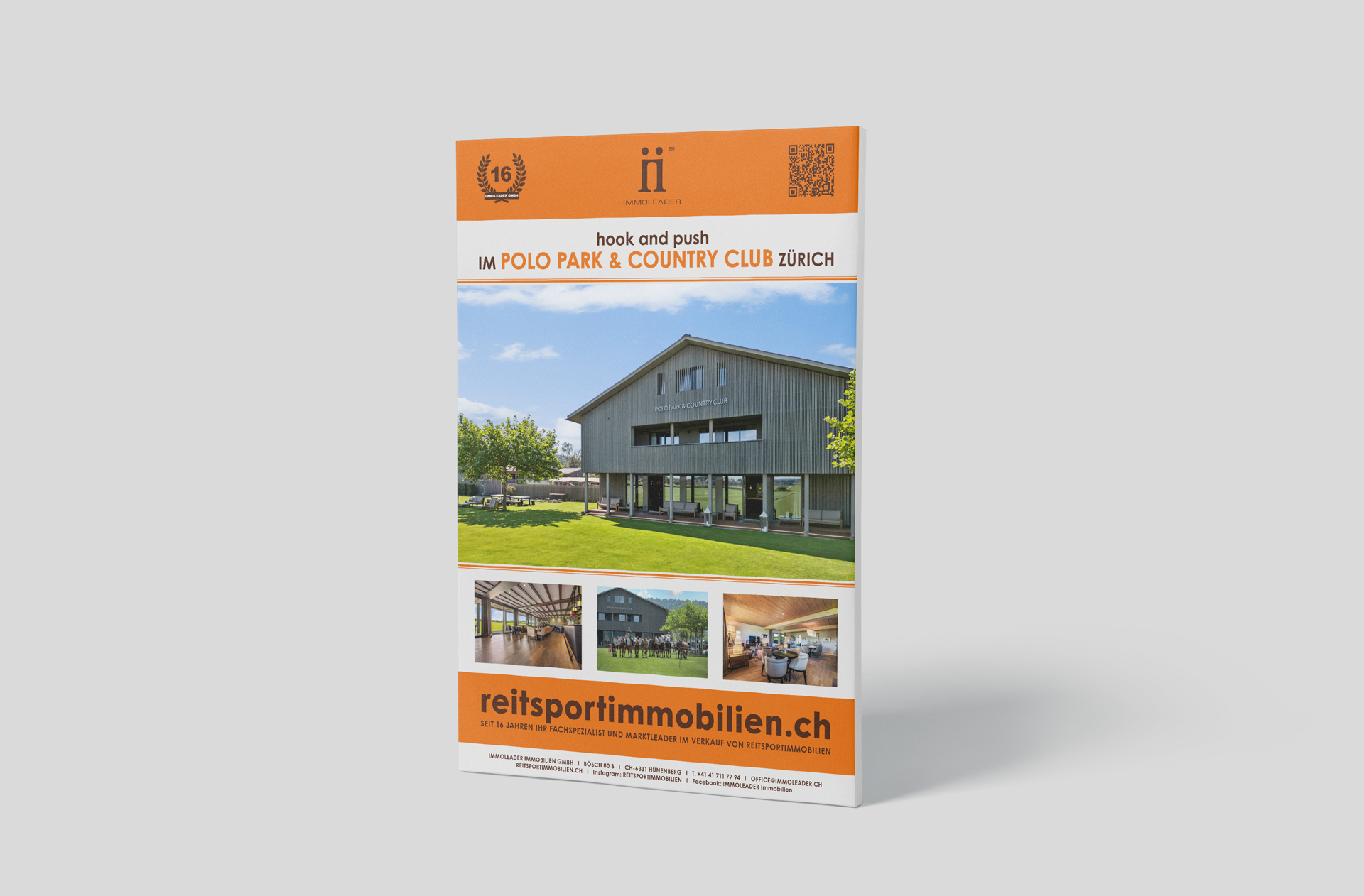 Reitsportimmobilien GmbH mit eDESIGN SOLUTIONS Ilona Giedemann, Flyer, Verkaufsdokumentation