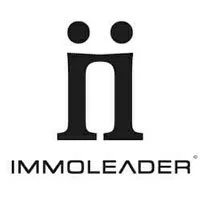 Logo mit einem stilisierten "i" und dem Text "IMMOLEADER" darunter.