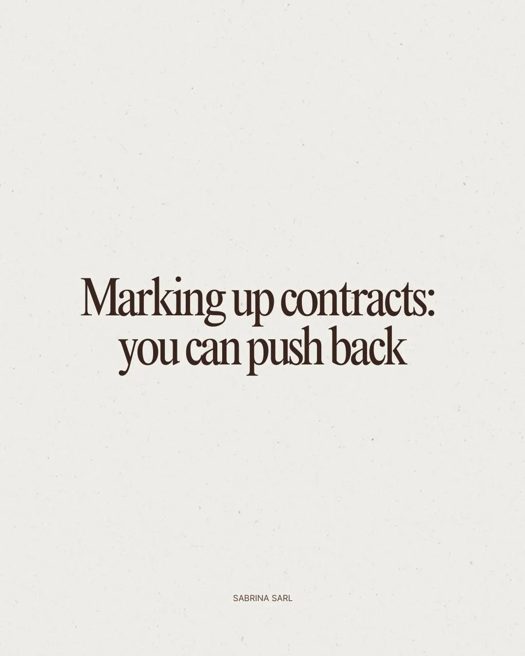 When I was working as an agent, reviewing contracts between creatives and clients was a weekly occurrence.

And more often than not, I would push back.

Not to be difficult,
but to make sure the terms were clear, fair, and aligned.

Because signing a