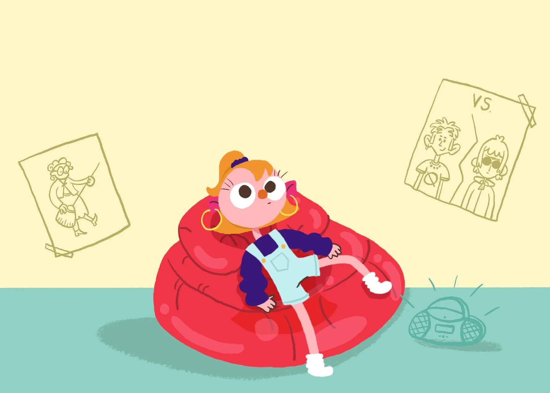 Inflatable Chair Nineties Nostalgia Illustration A5 Print
