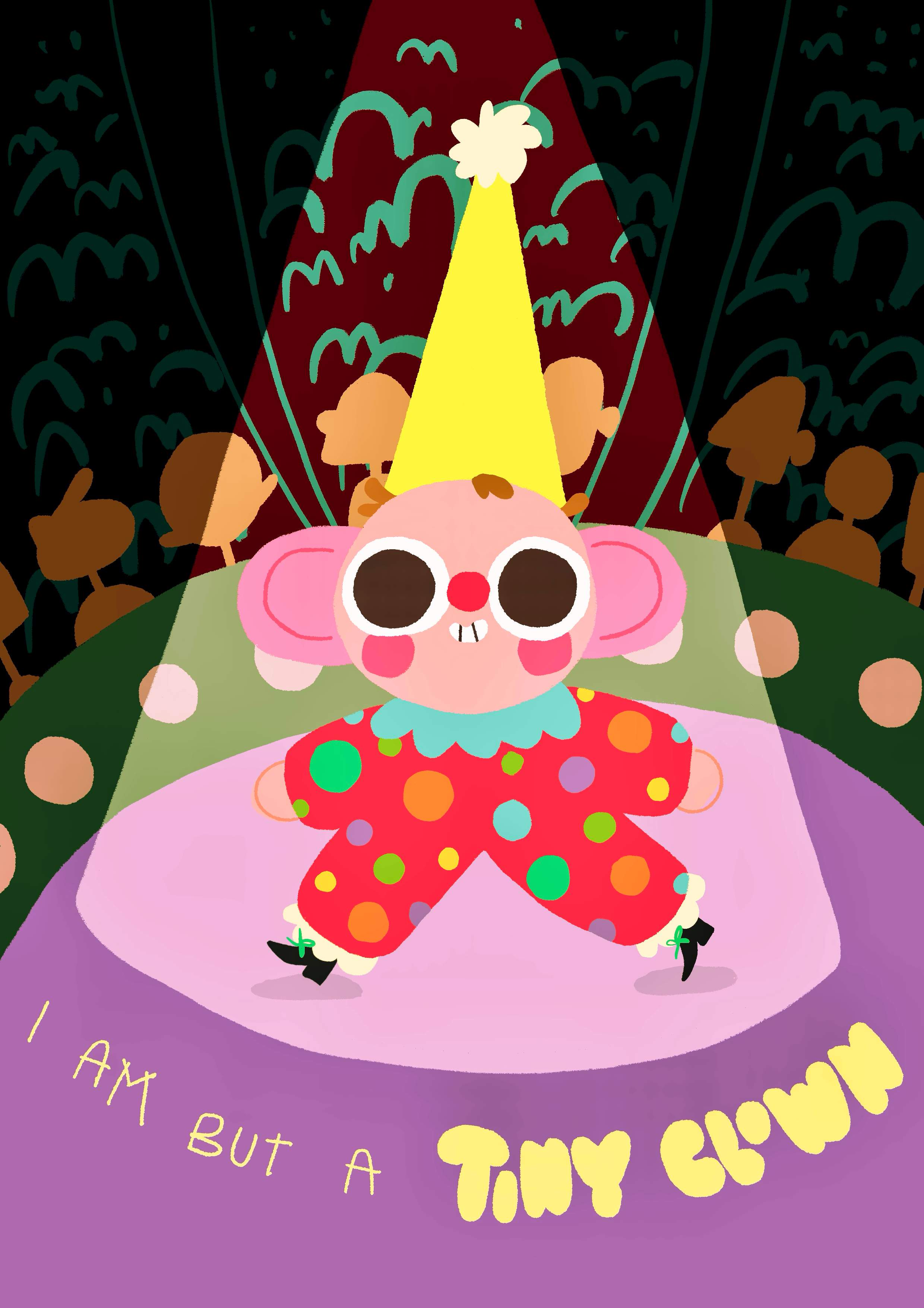 Tiny Clown Illustration A4 Print