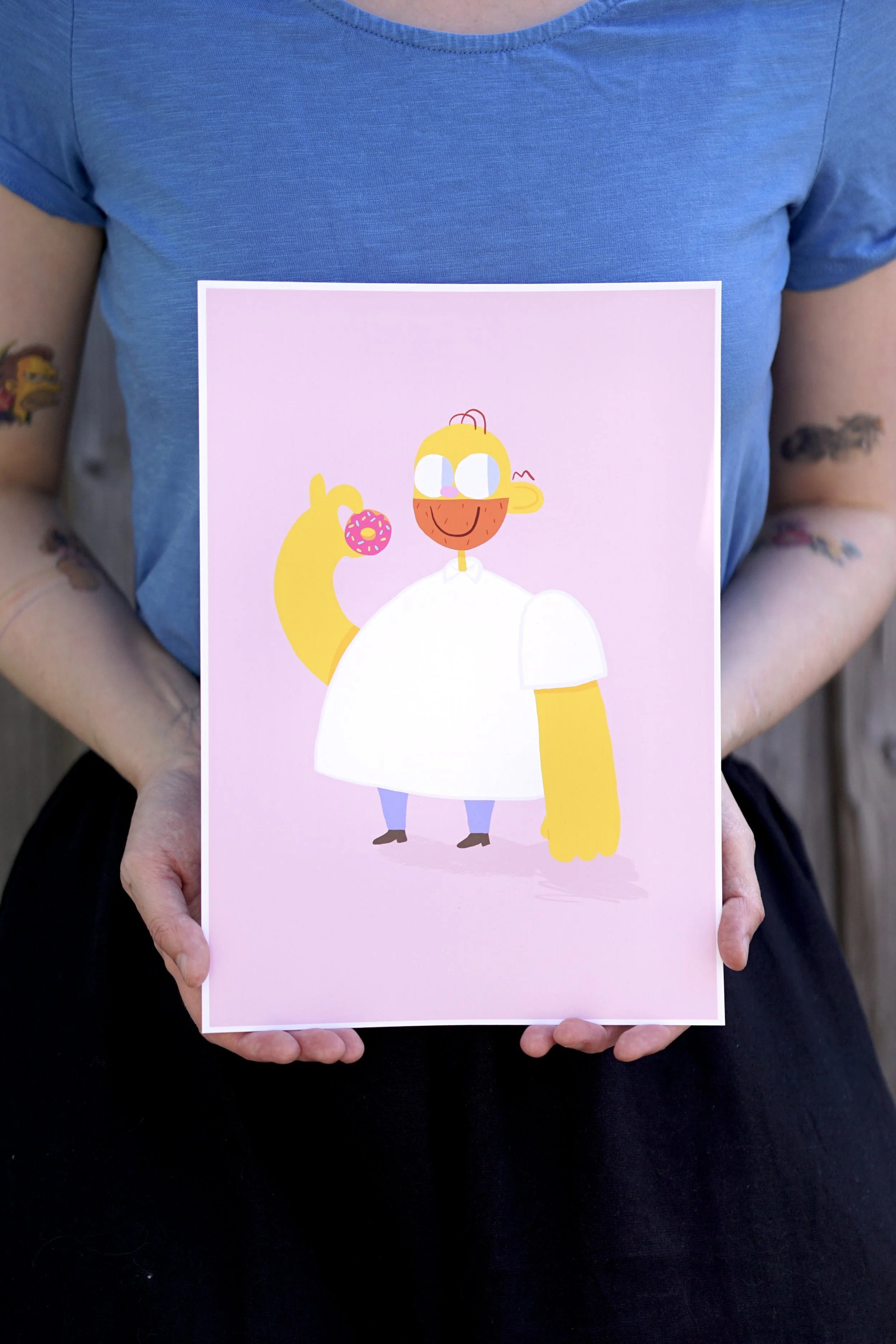 The Simpsons Homer Simpson Illustration A4 Print