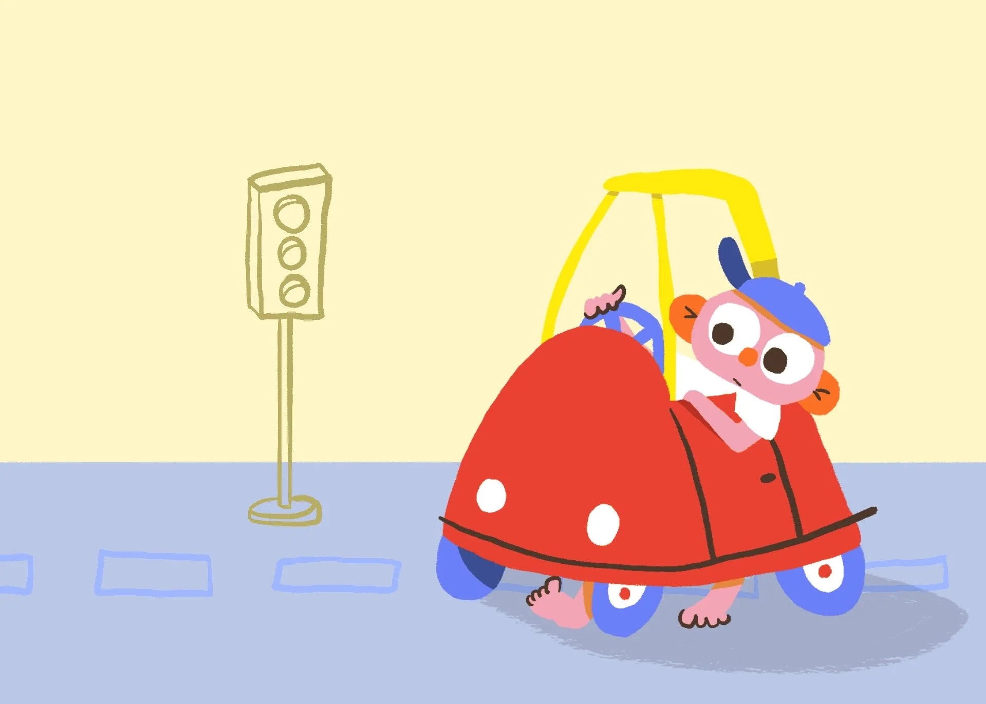 Cozy Coupe Nineties Nostalgia Illustration A5 Print