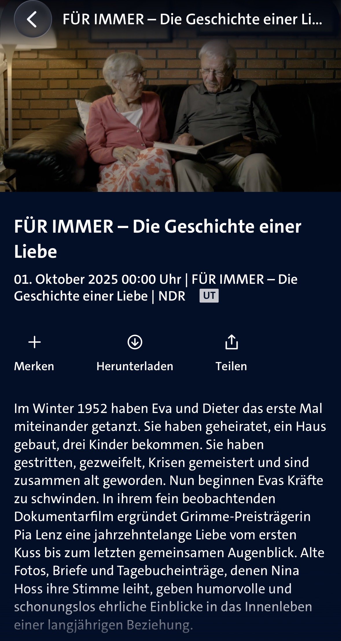Der Film „Für Immer - Die Geschichte einer Liebe“