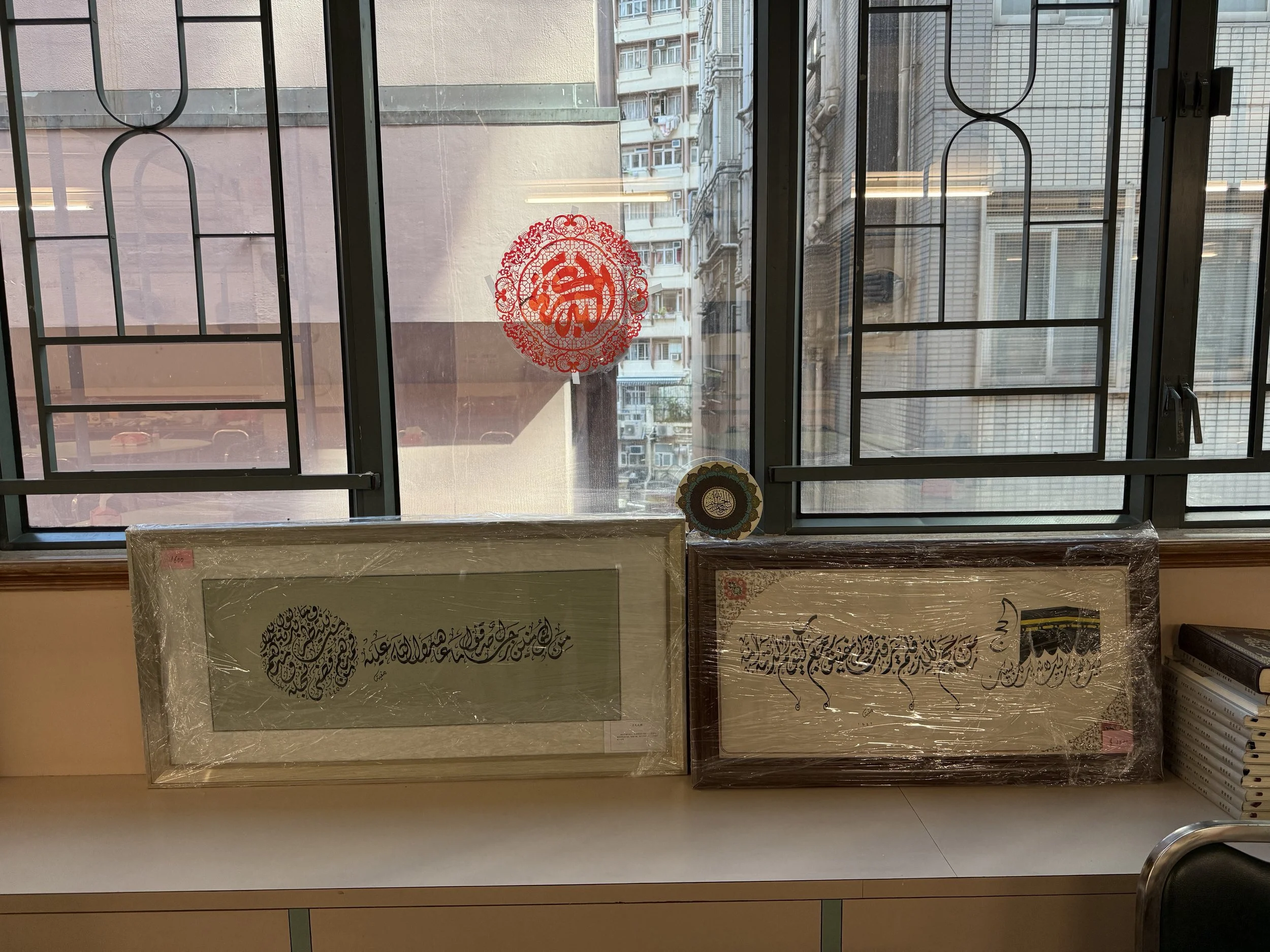 small improvised exhibition of art pieces