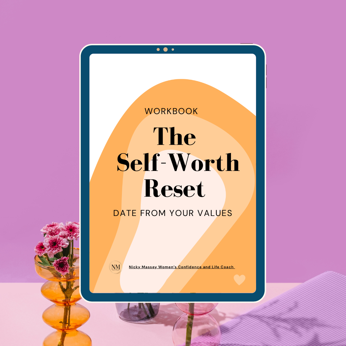 Digital Self-Worth Reset workbook for women rebuilding confidence — mobile and tablet