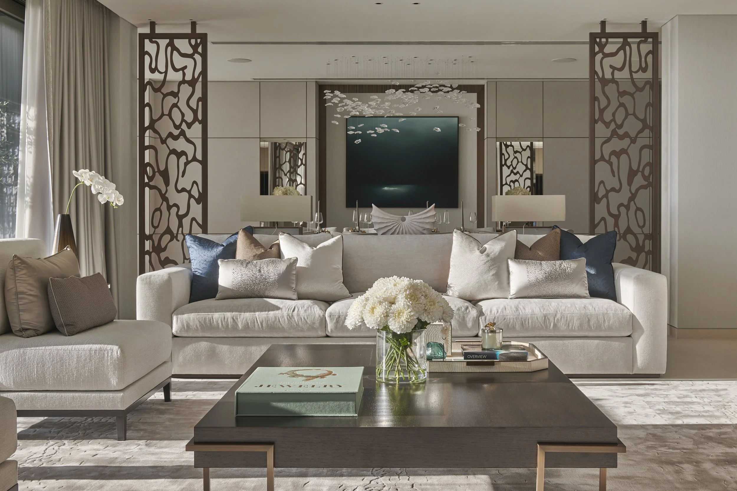 a open plan living space and dining room in a relaxed neutralcolour palette 