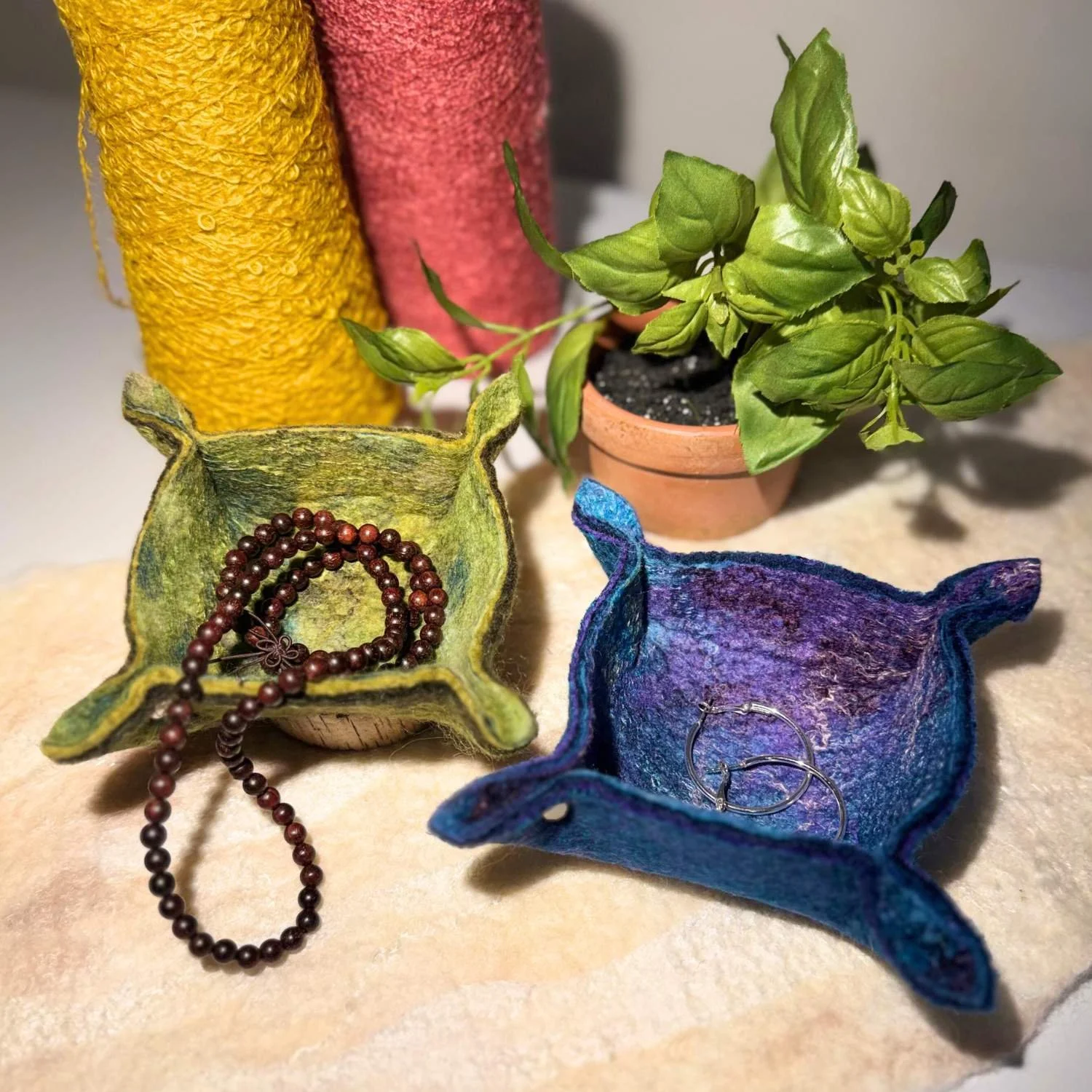 Wet Felted Pinch Pots