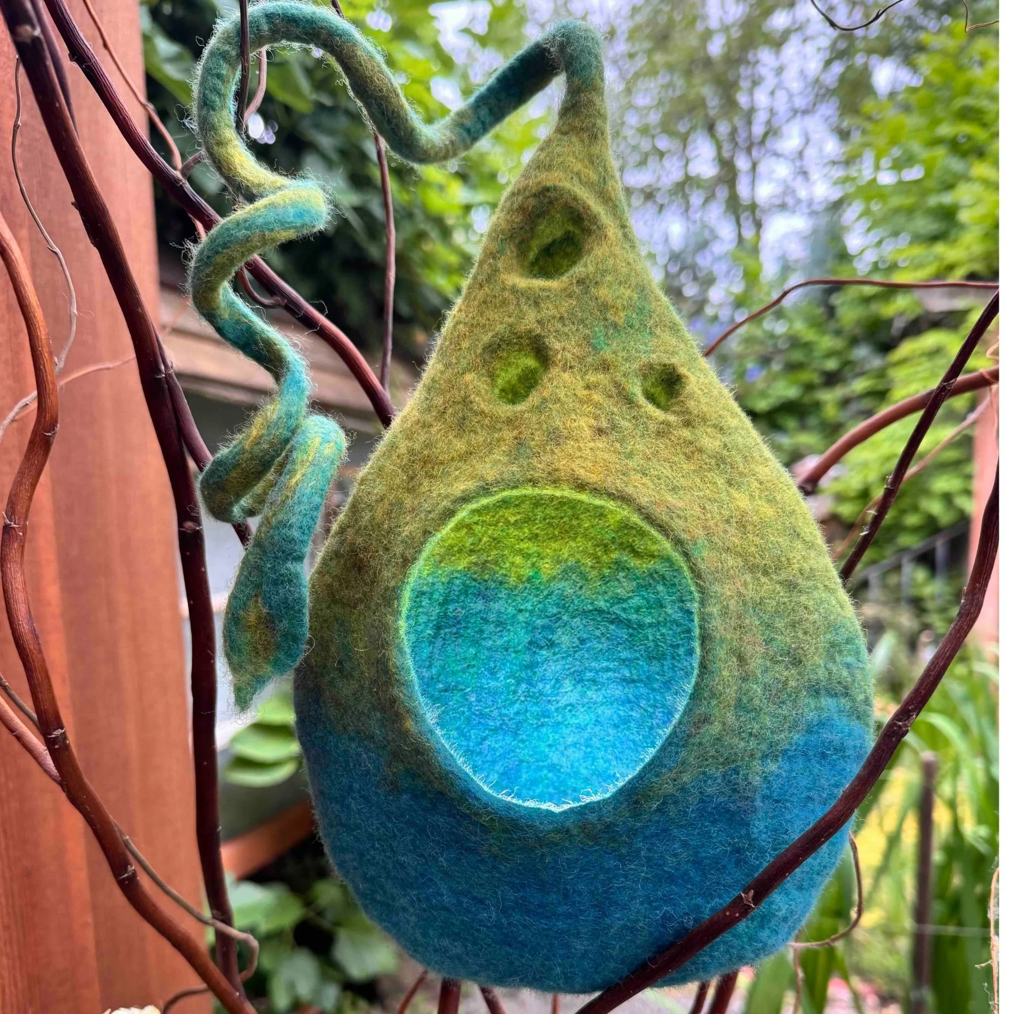 Wet Felted Hanging Garden Light