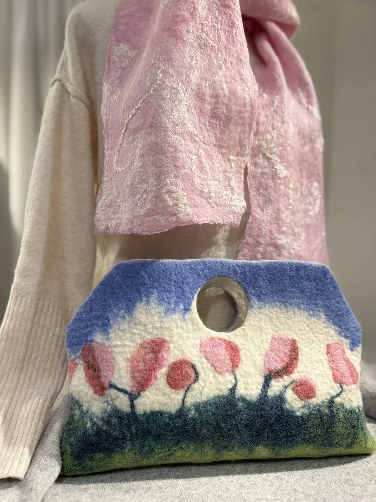 Wet Felted Seamless Handbag