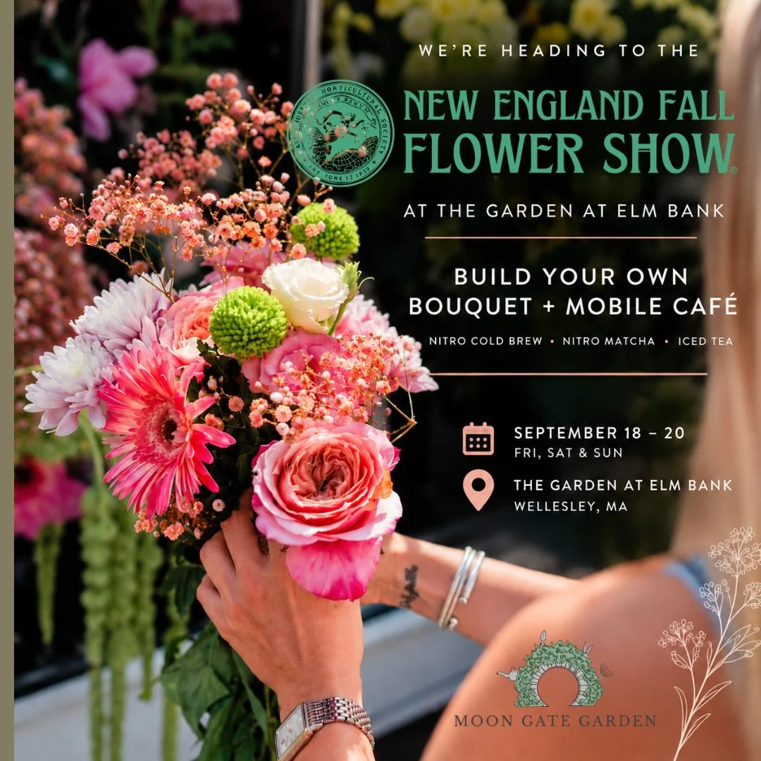 🌸 WE&rsquo;RE HEADING TO THE NEW ENGLAND FLOWER SHOW! 🌸

One of our favorite events of the year is almost here, and we&rsquo;re bringing both sides of Moon Gate Garden with us this time. 💐☕

Stop by the truck to build your own bouquet and grab som