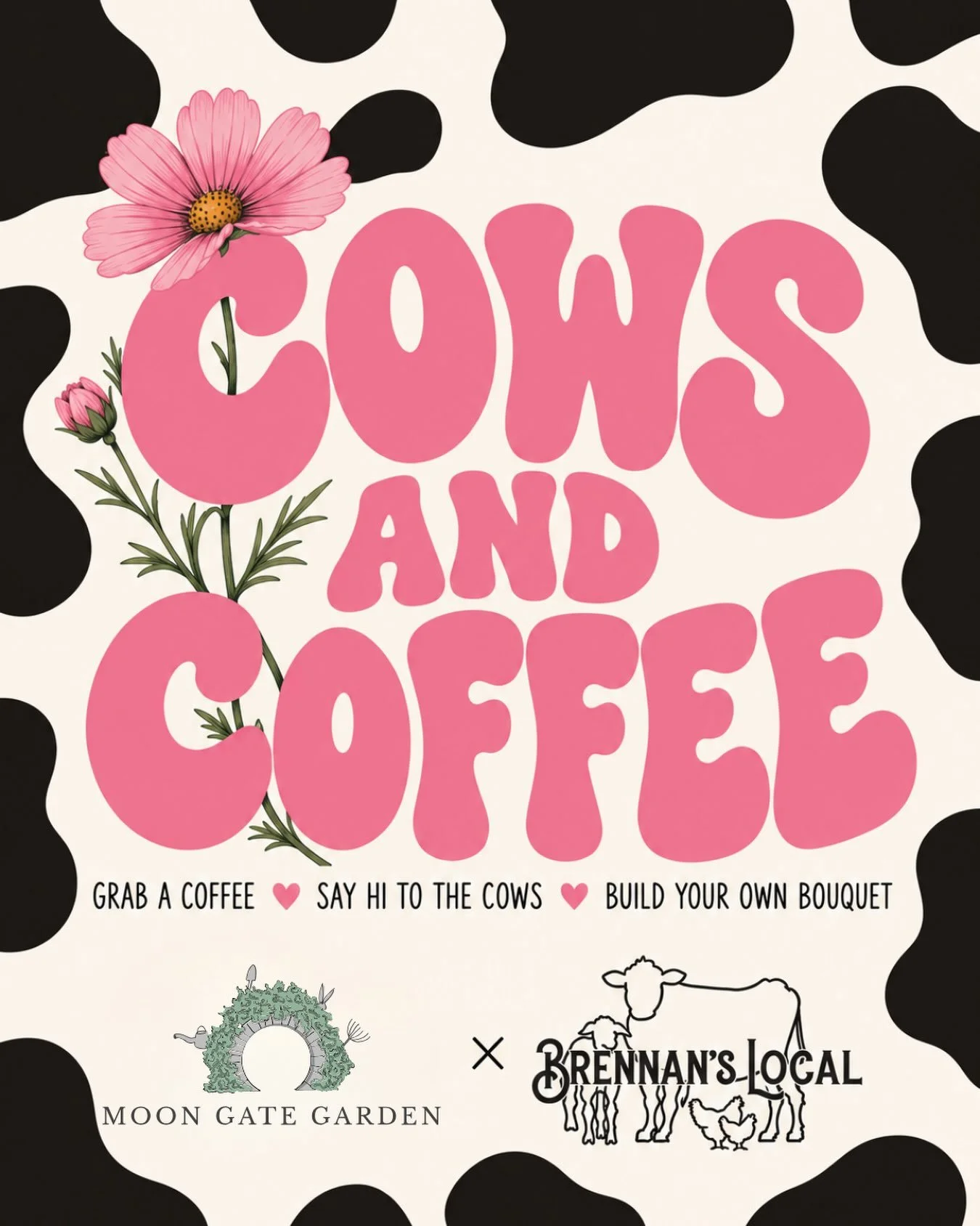🐄☕🌸 COWS &amp; COFFEE!

We&rsquo;re popping up at Billingsgate Farm this Sunday with @brennans_local for a morning of cows, coffee &amp; flowers &mdash; which feels like a pretty perfect Sunday to us.

☕ Grab a coffee
🐄 Say hi to the cows
💐 Build
