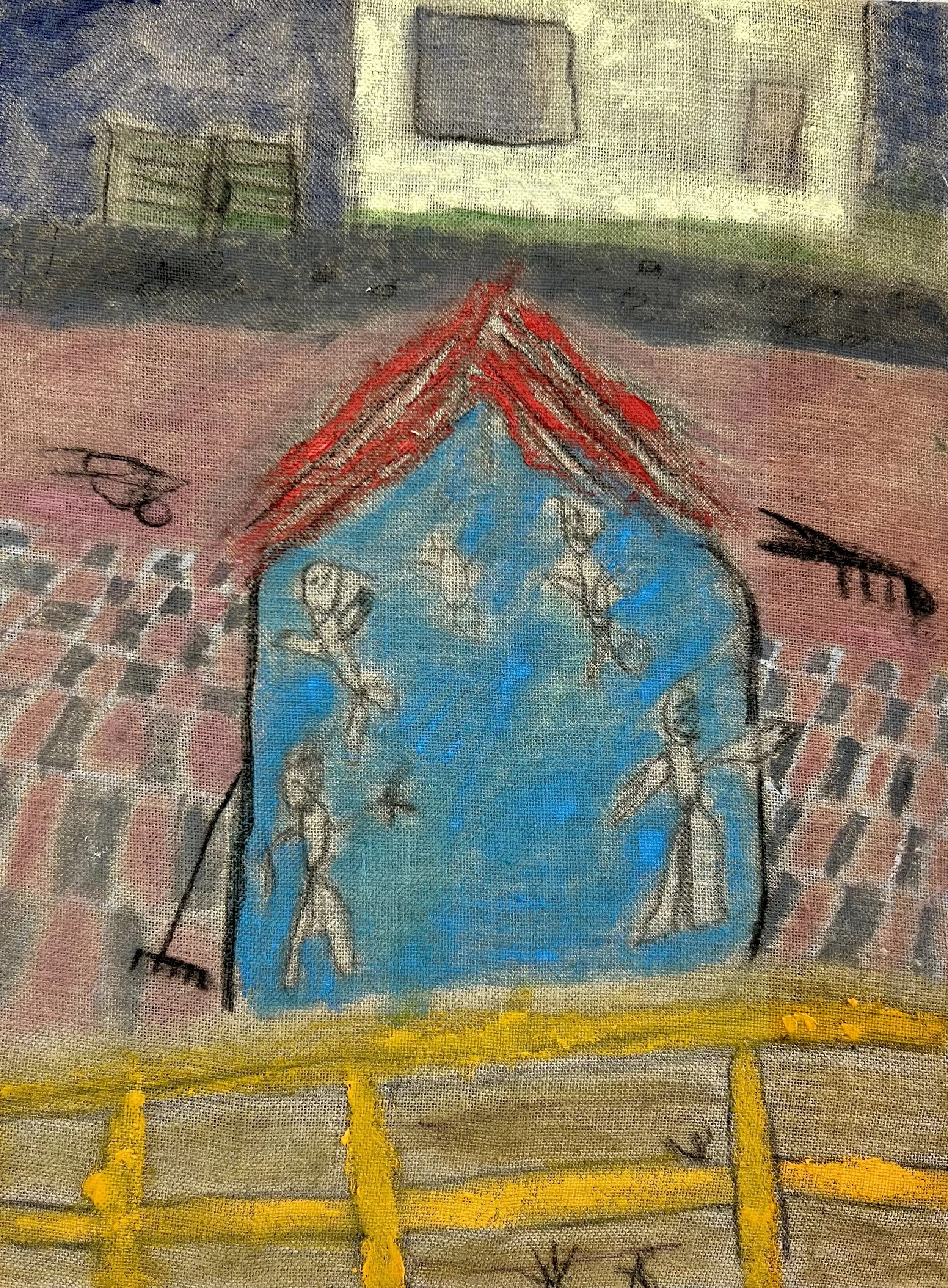 The barn in my mind,
Oilpaint on linnen,
45 cm x 38 cm, 2025