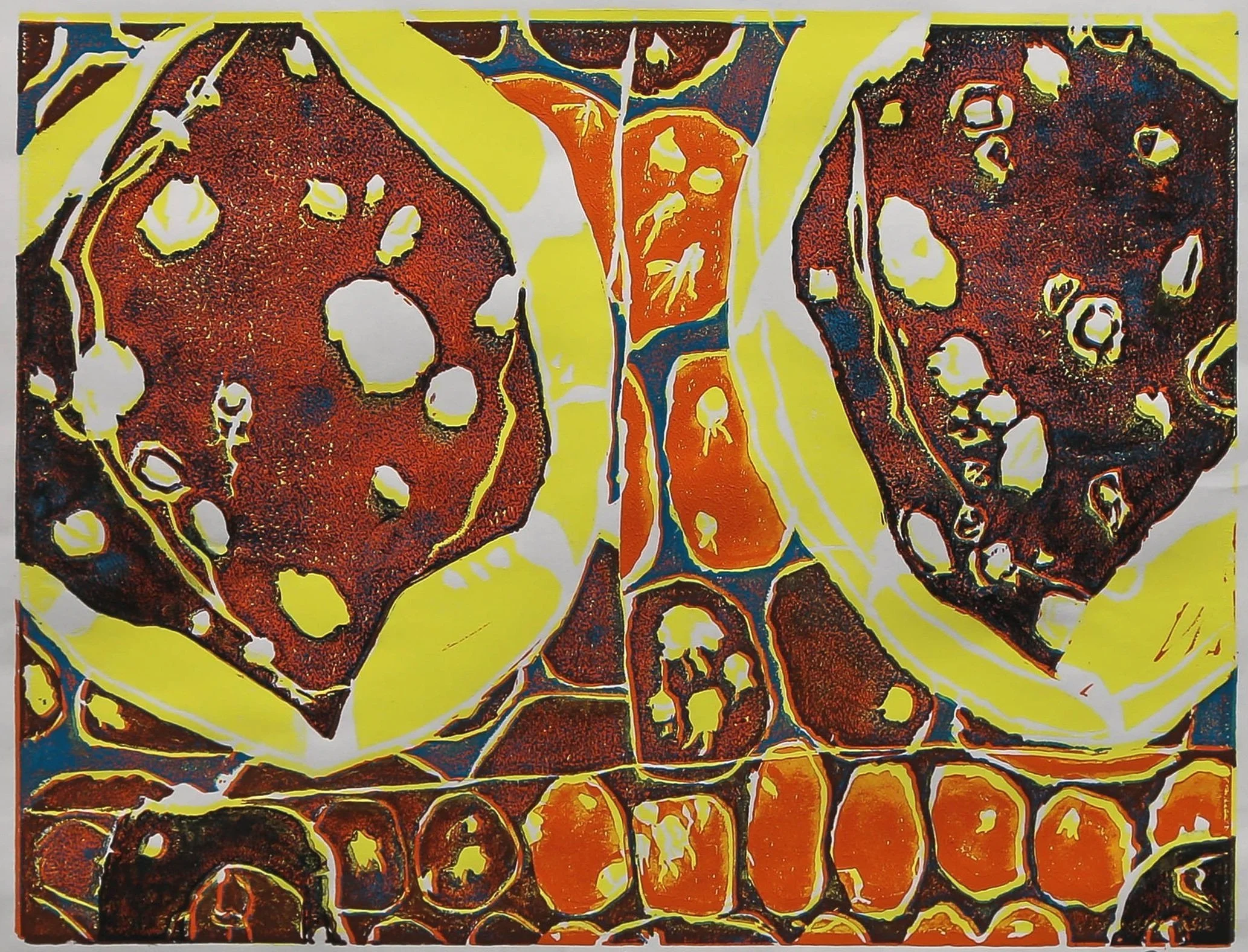 Origins of Life, 11" x 14" -- The essence of life is hidden in the smallest structures—cells. In "Origins of Life," I wanted to explore this microcosmic world, to make visible the inner architecture that sustains us. Through abstracted cellular forms