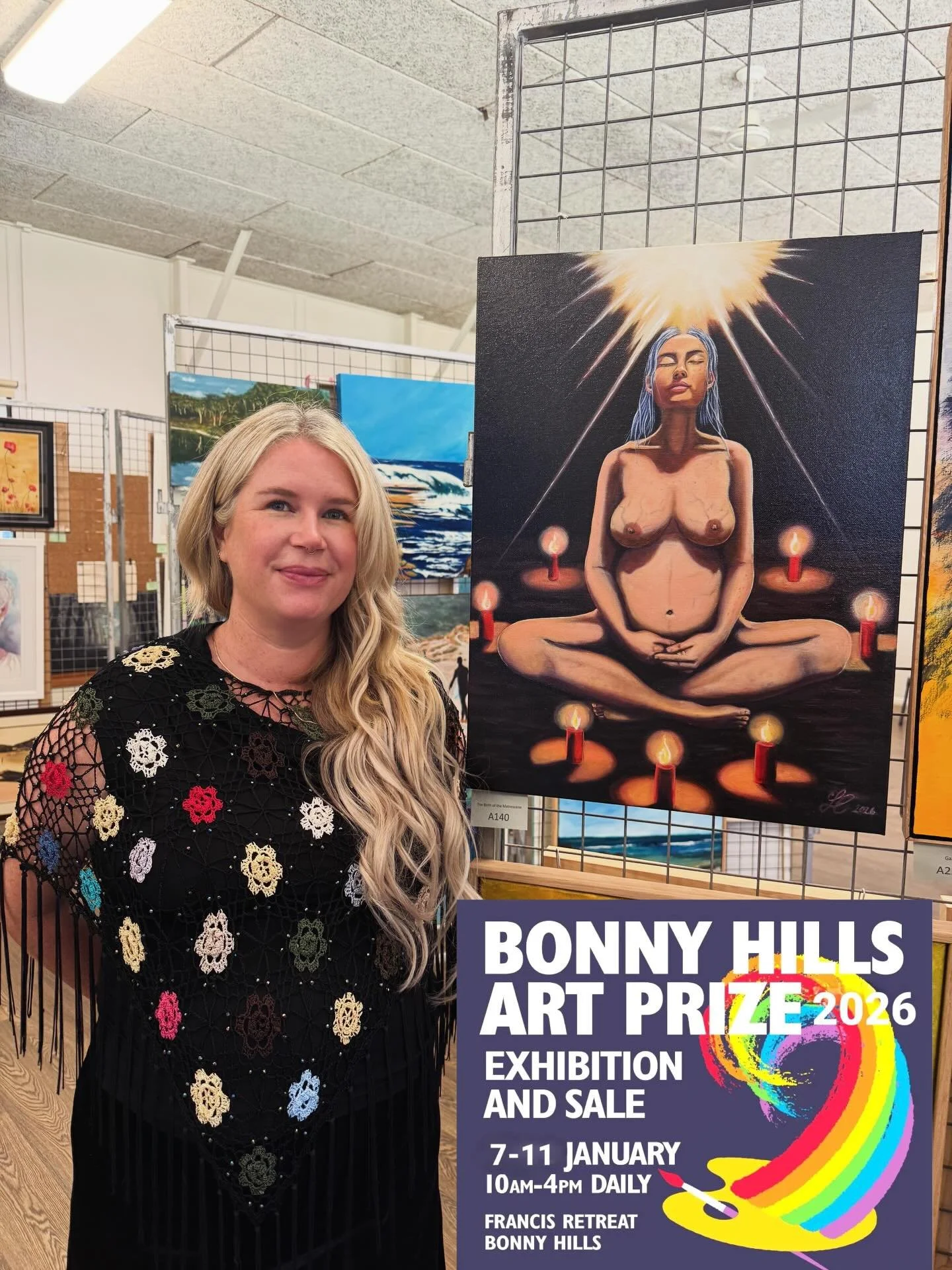 Entry number two. Section A- Oils &amp; Acrylics. &ldquo;Birth of the Matrescence&rdquo;. After years of experimenting with acrylics and watercolors, I&rsquo;m proud to be back to oil painting. This artwork is an ode to the incredible journey of moth