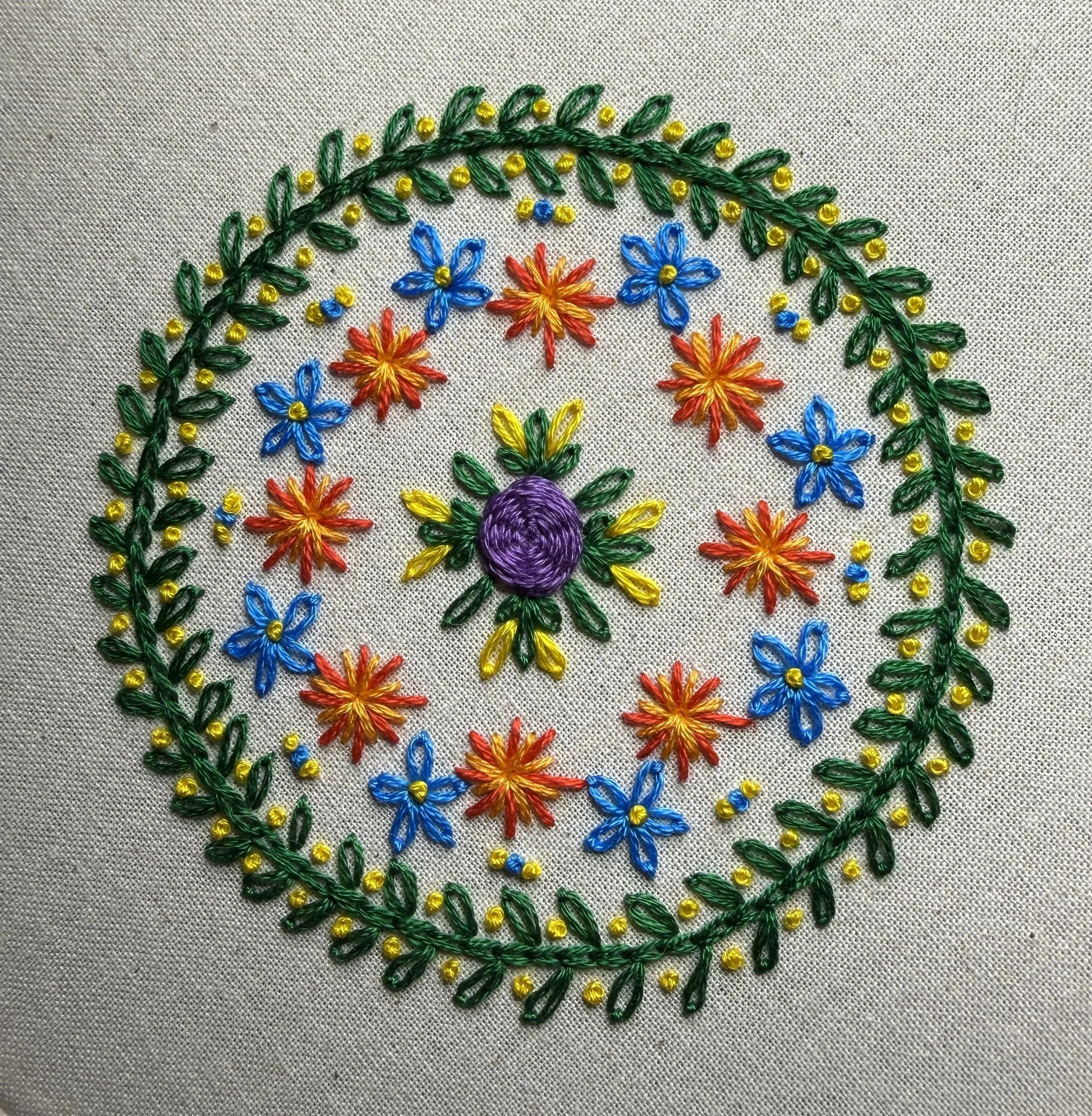 Beginning Embroidery - Flower Mandala