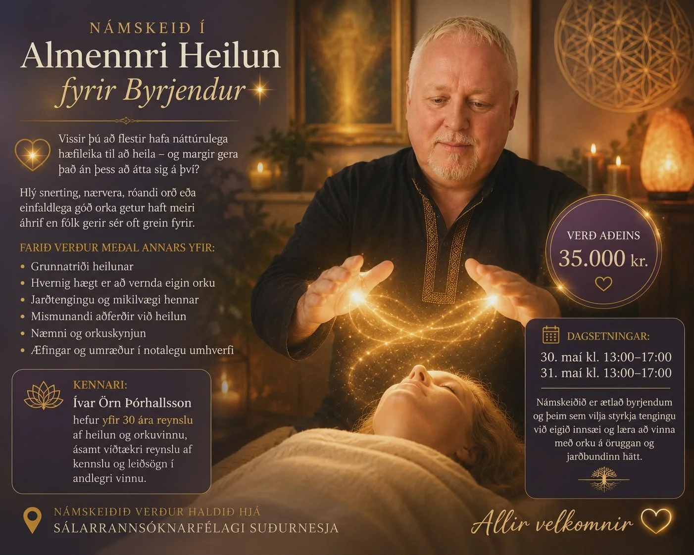 Námskeið í Almennri heilun fyrir Byrjendur (seinni dagur)