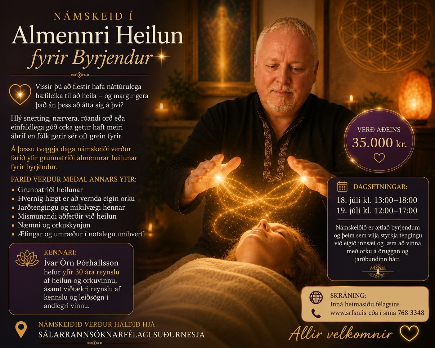 Námskeið í Almennri heilun fyrir Byrjendur (seinni dagur)