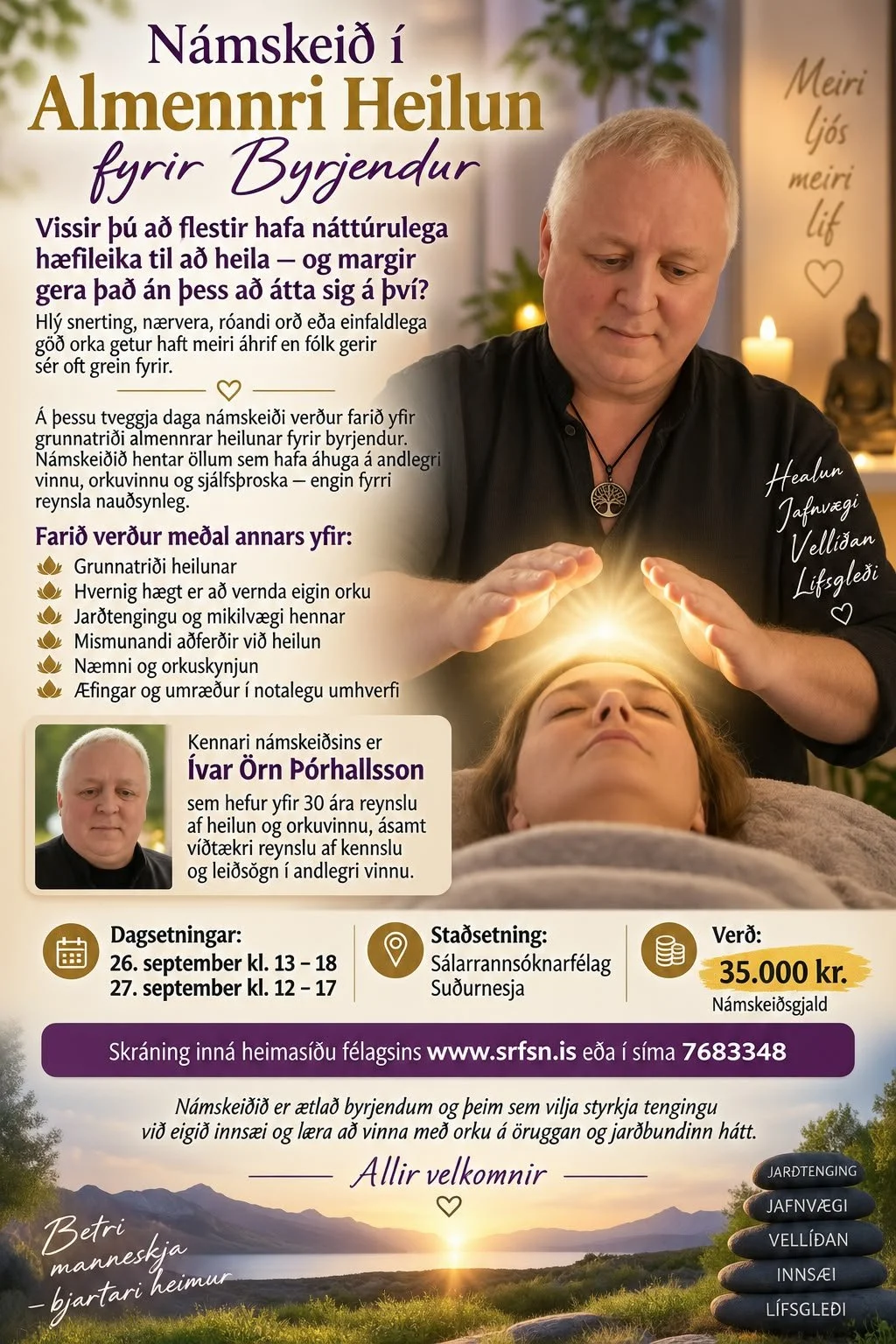 Námskeið í Almennri heilun fyrir Byrjendur (seinni dagur) 