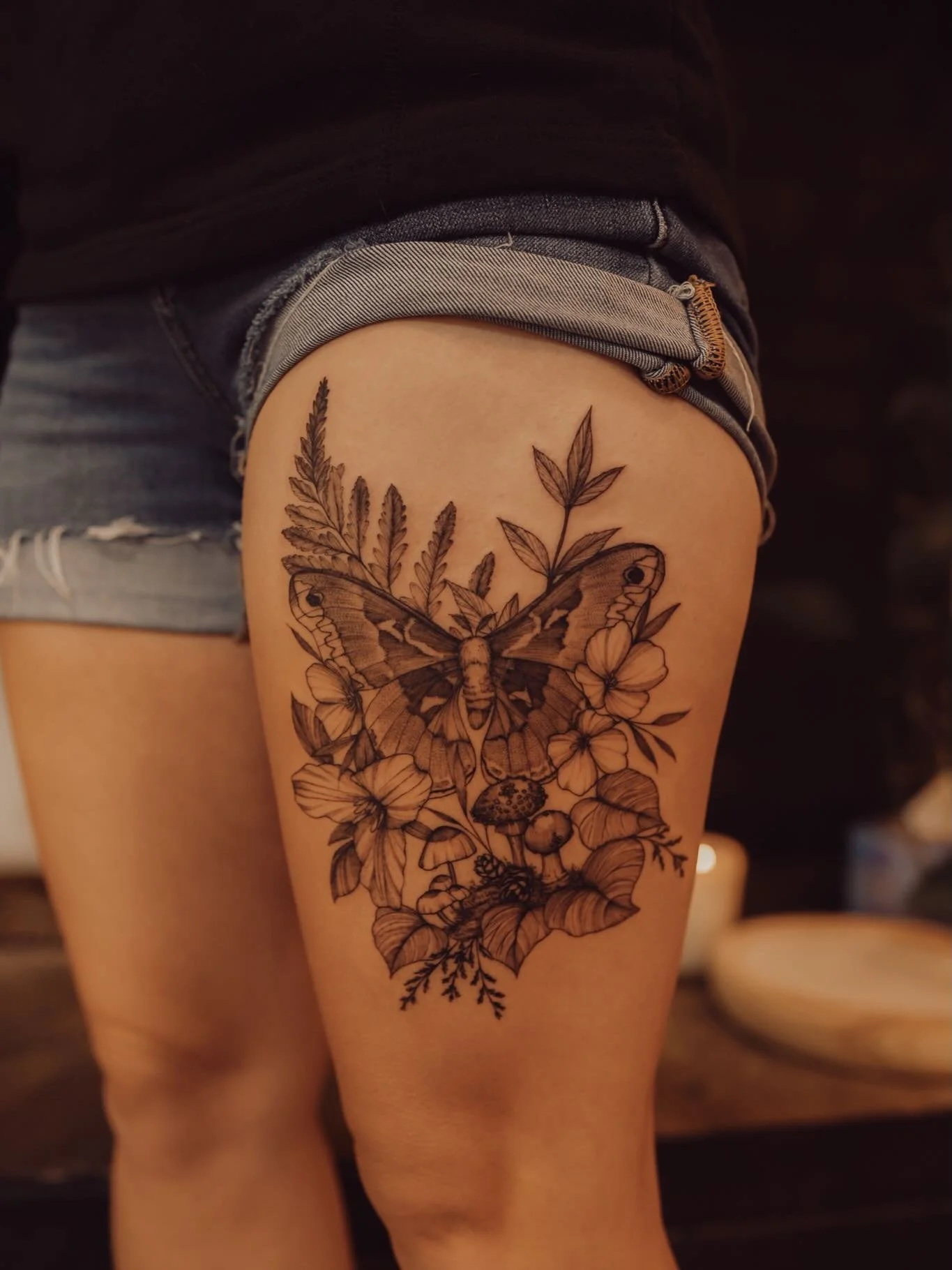 feelin the deep forest vibes soooo much lately&hellip;.take me and leave me there 

#finelinetattoo #mothtattoo #cottagecoretattoo #ohiotattooers