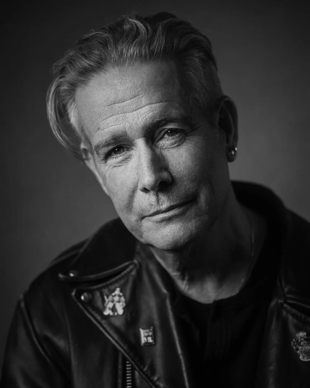 Black and white editorial portrait of Canadian musician, J.C. Chambers of the band Seachlights over Paris