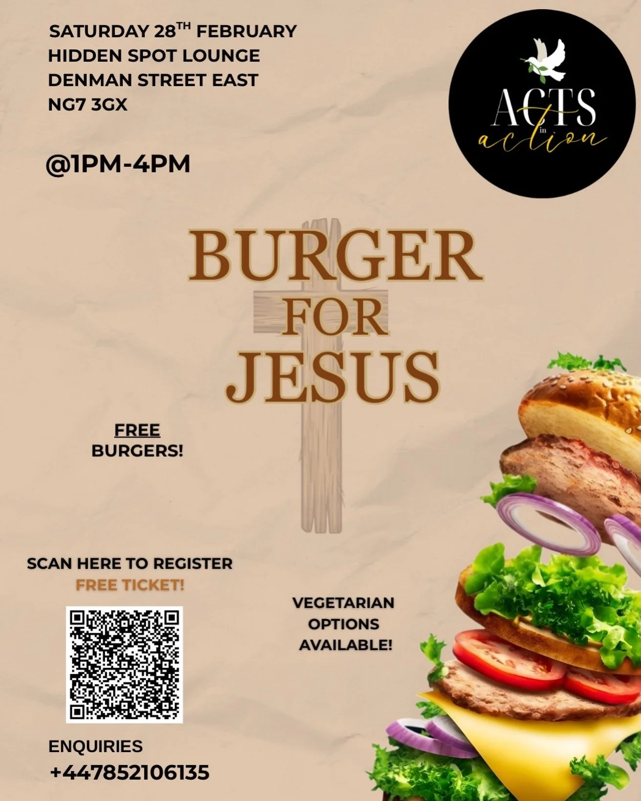 Not long to go until our Burger for Jesus event next Saturday, 28th February &mdash; bring a friend! 🎉😁

#christian #youth #event #food