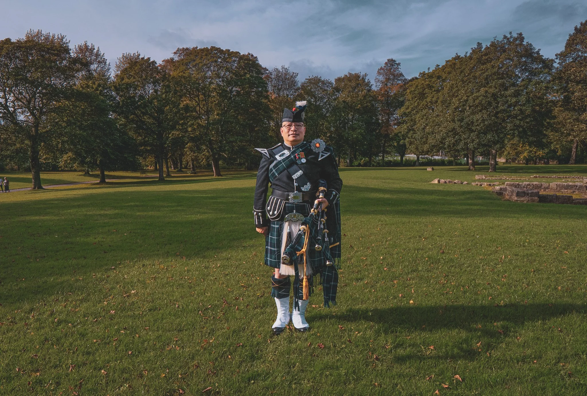 portrait photography with bagpiper Stuart Fung
