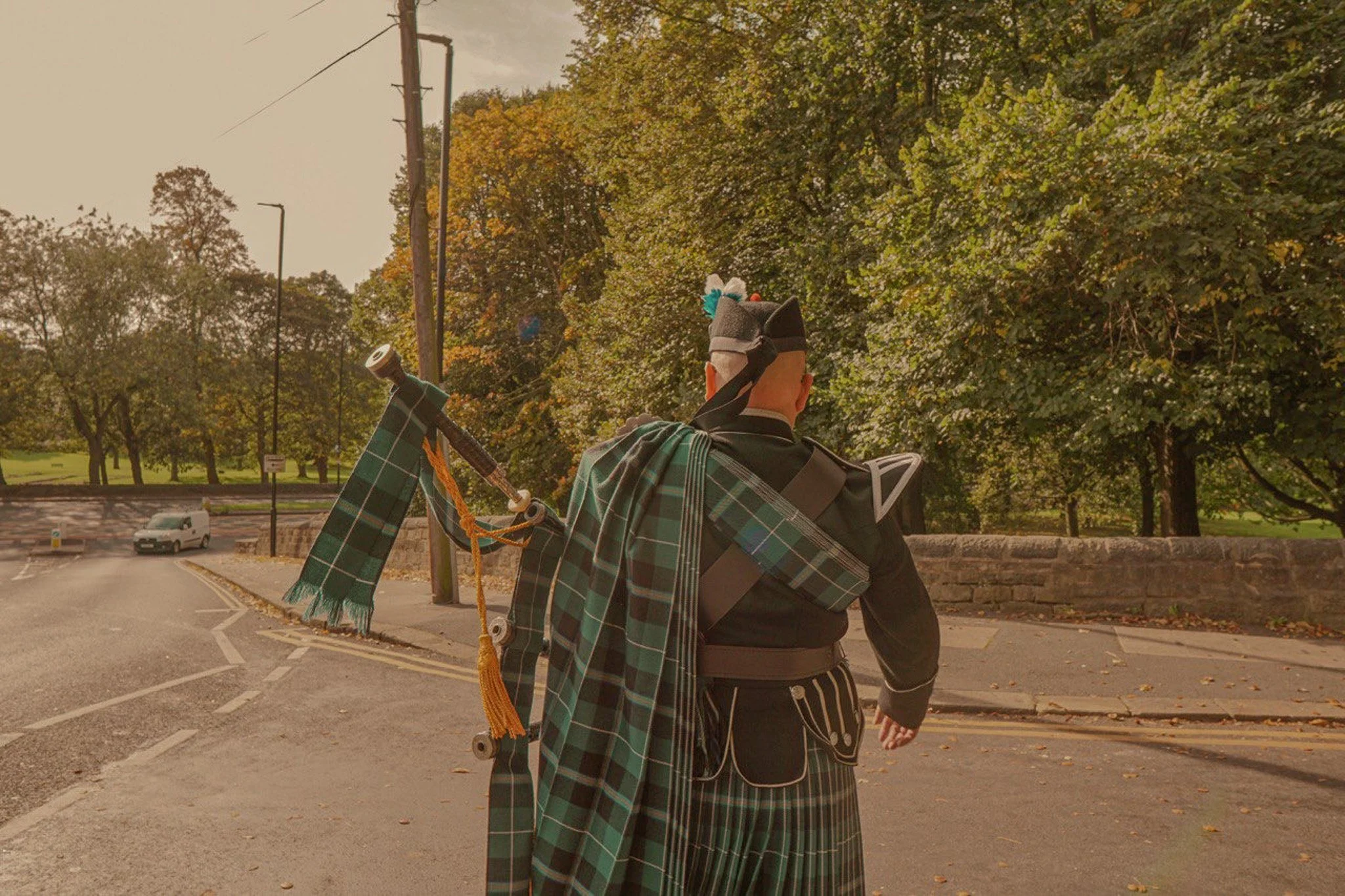 portrait photography of Bagpiper in Leeds
