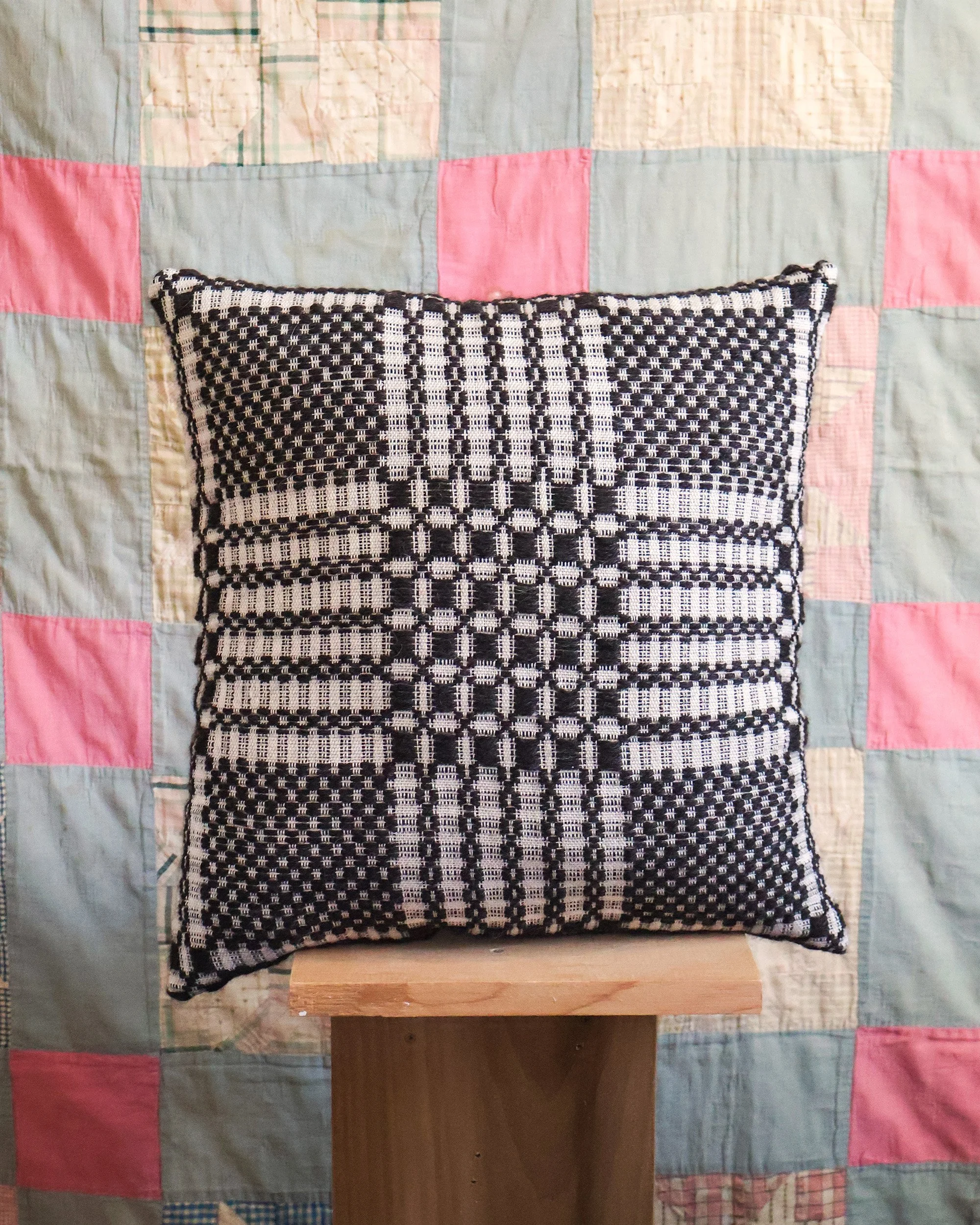Overshot Pillow - Charcoal, with Clove & Creek