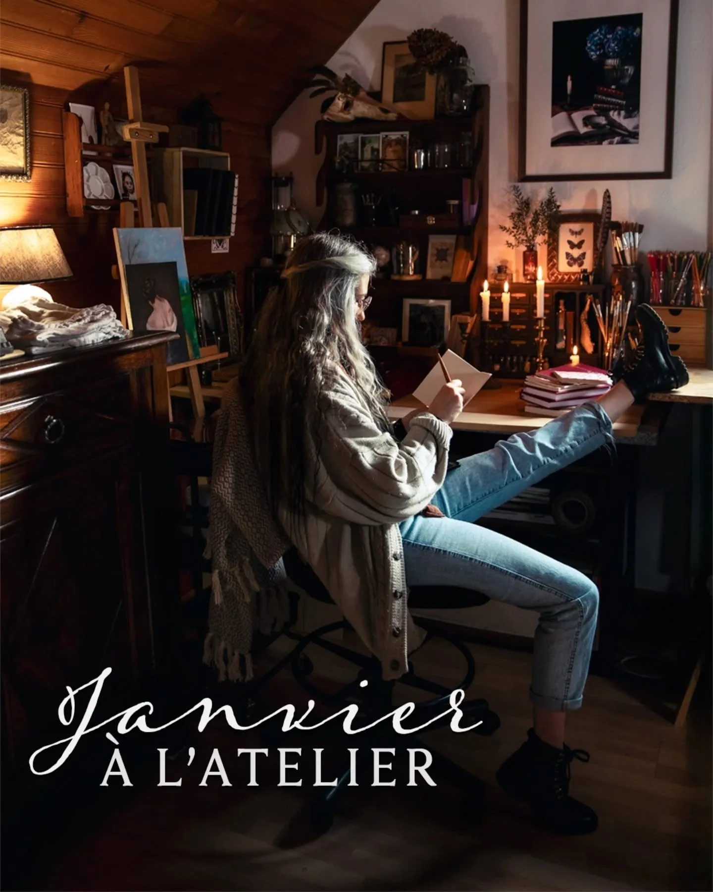 ✨ Janvier &agrave; l&rsquo;atelier&hellip; ✨

◾ M&rsquo;entra&icirc;ner &agrave; dessiner des portraits

◾ M&rsquo;inspirer dans des livres (plut&ocirc;t que sur Internet et les r&eacute;seaux !)

◾ Sentir que, petit &agrave; petit, l&rsquo;envie de 