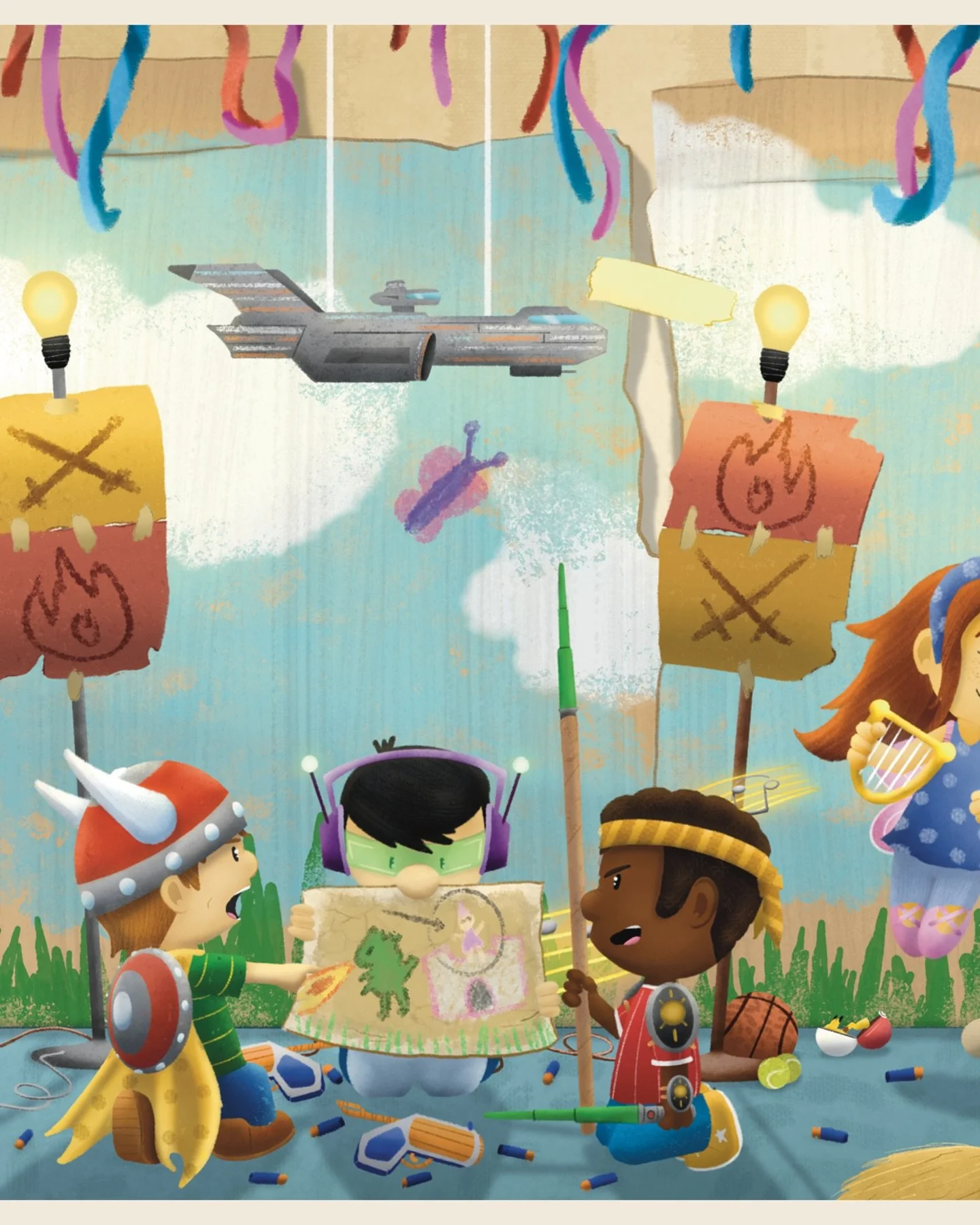 Swipe to see the whole battle! ⚔️🛡️ Packed with childhood memories, can you find all of the following things in this picture?? 

&bull; 3 Butterflies
&bull; Pikachu
&bull; 2 Game Cube controllers
&bull; 3 Pok&eacute;balls
&bull; 2 lightsabers
&bull;