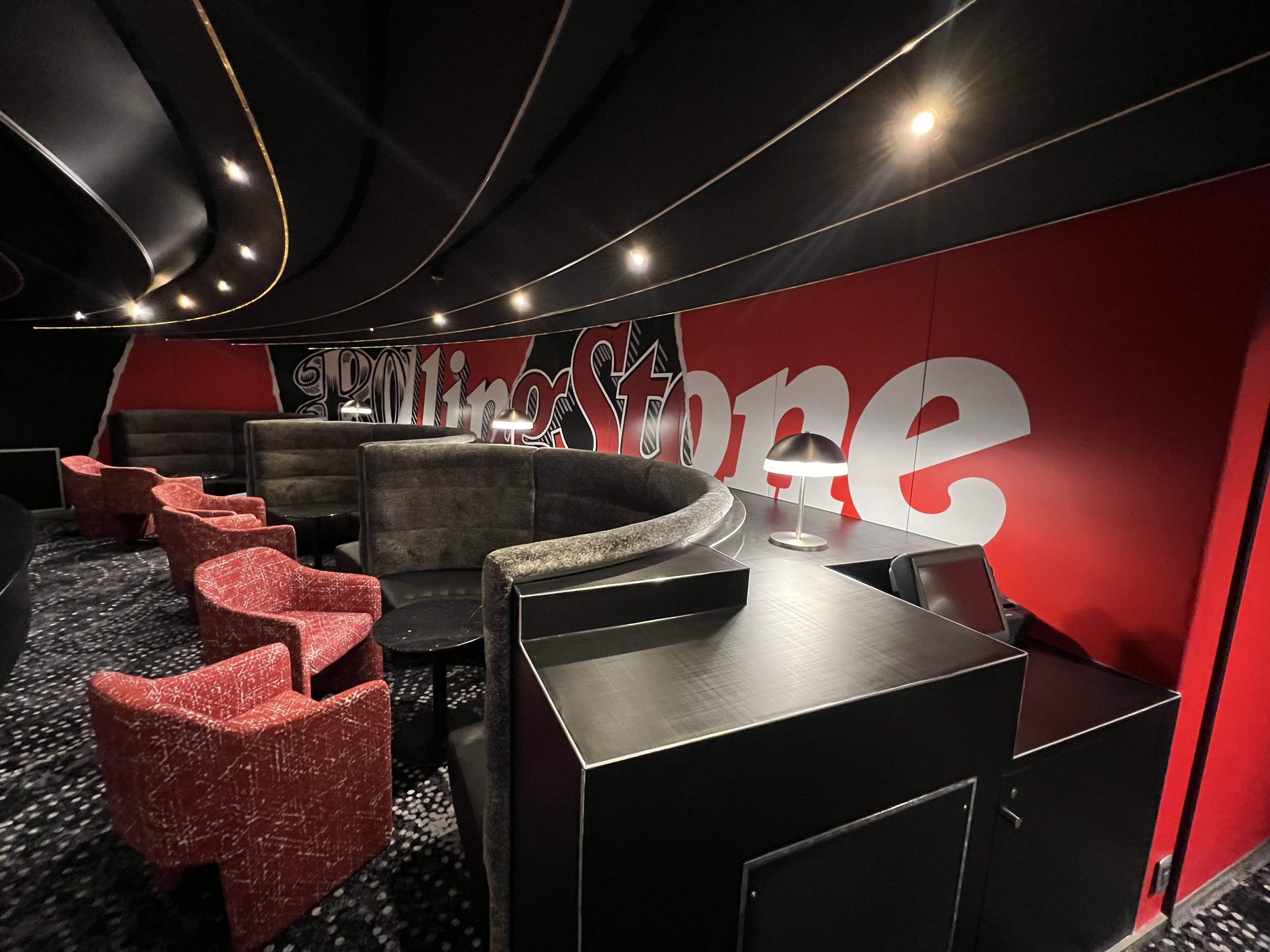 Rolling Stone Lounge on Holland America Cruise Line, created by Poleshuck Design