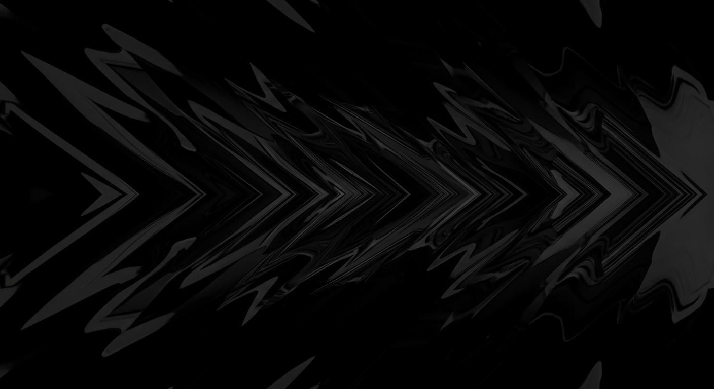 Black digital abstract background with dynamic arrow shapes pointing to the right.