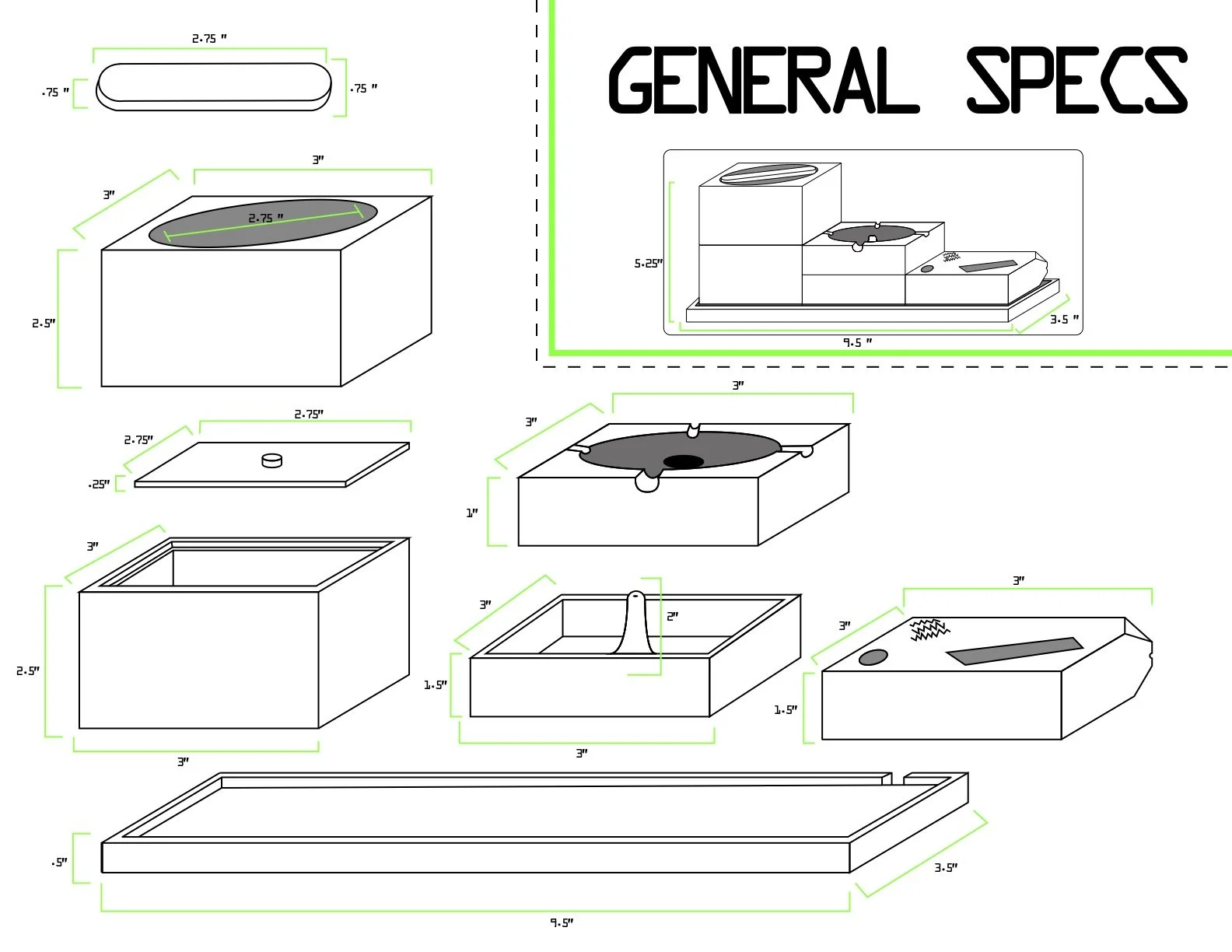Technical Sketches for Ceramic Set