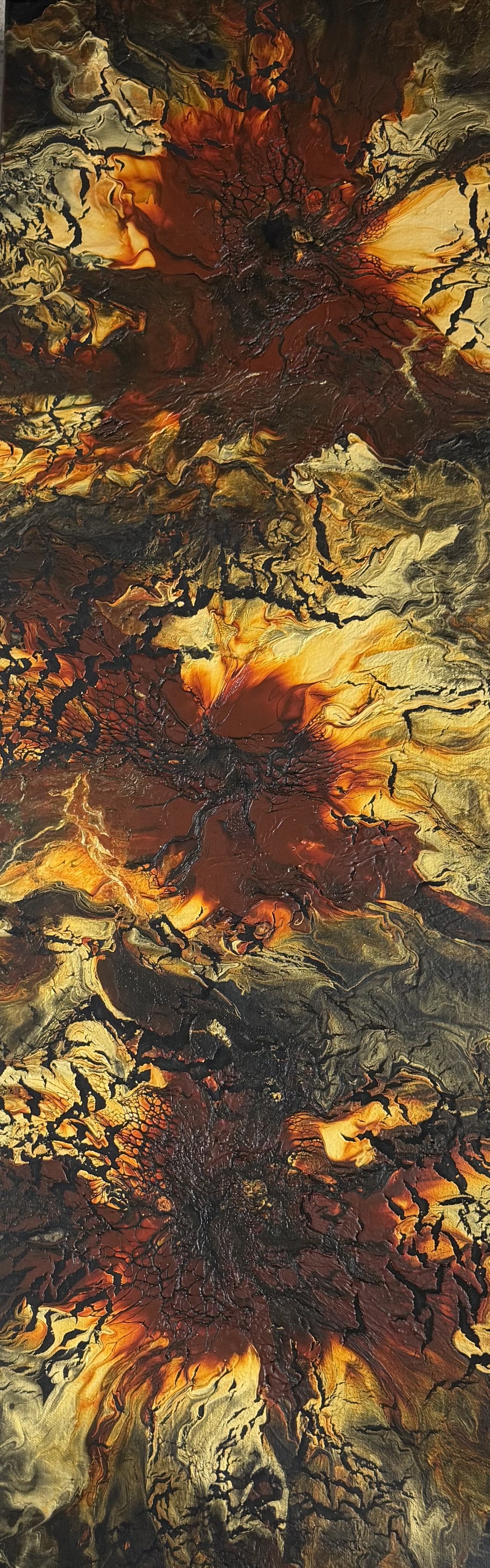 Creative Fire -12x36 - Acrylic Pour - Commission Piece - Sold