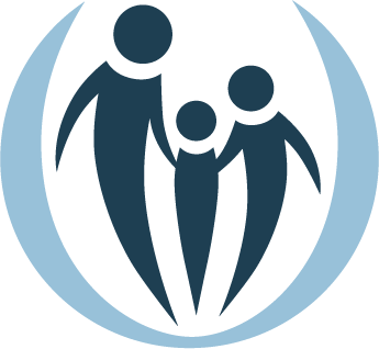 Illustration of three human figures holding hands inside a circle.