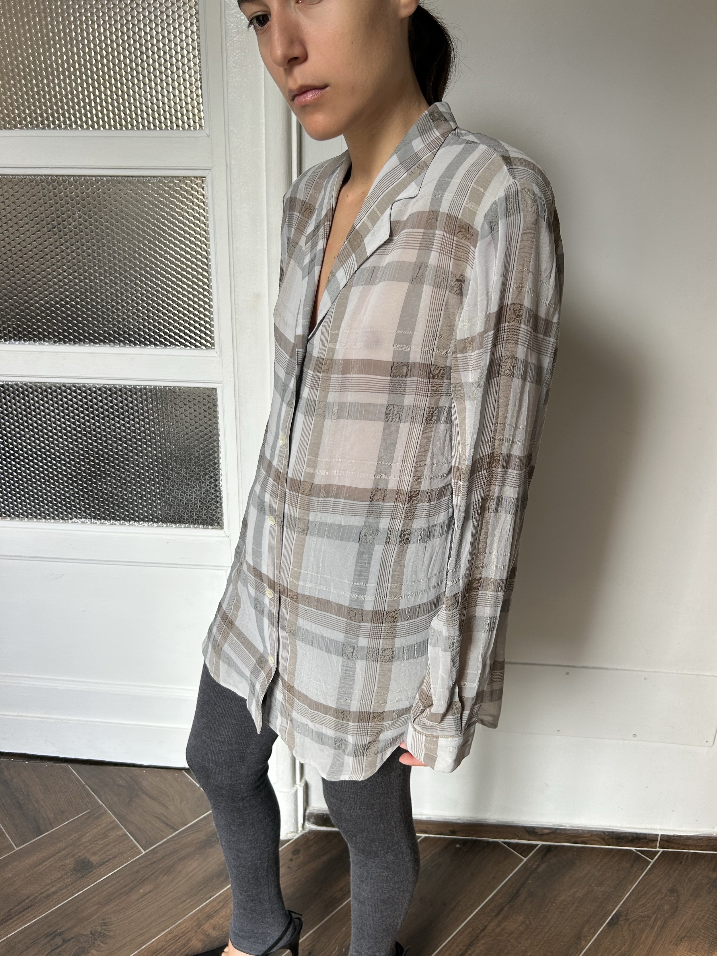 SHEER PLAID SHIRT