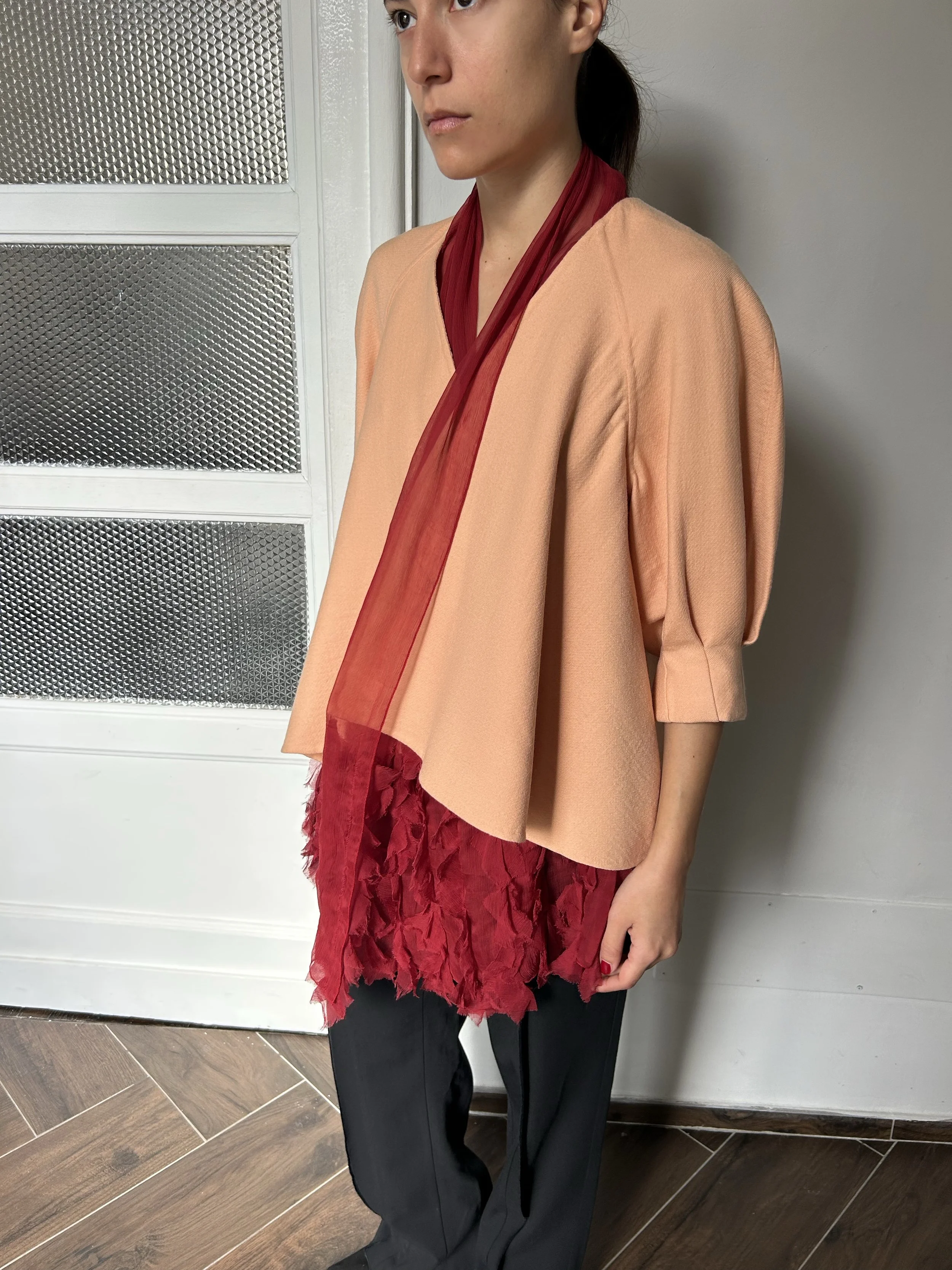 WOOL JACKET IN APRICOT