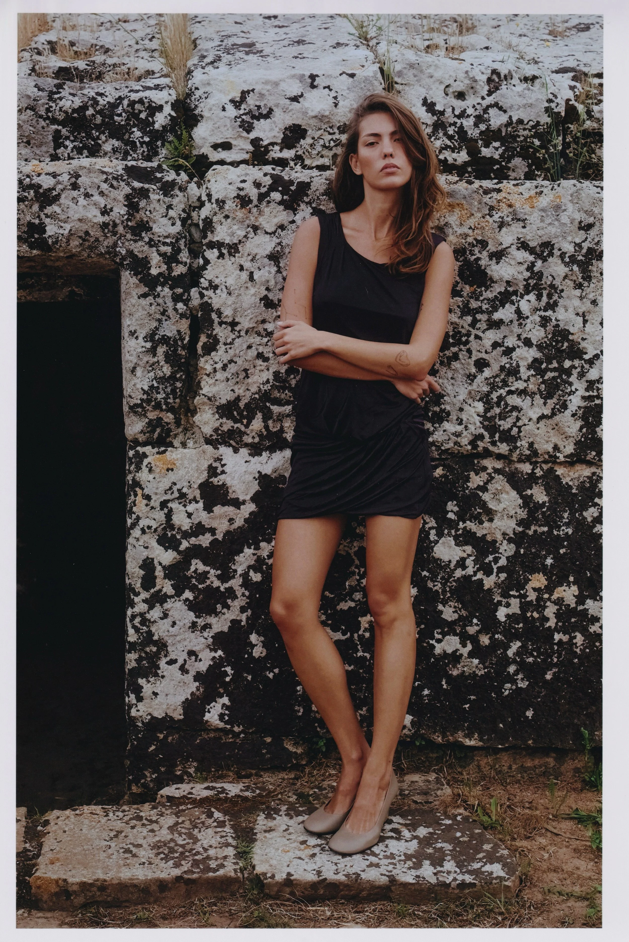 DRAPED JERSEY DRESS