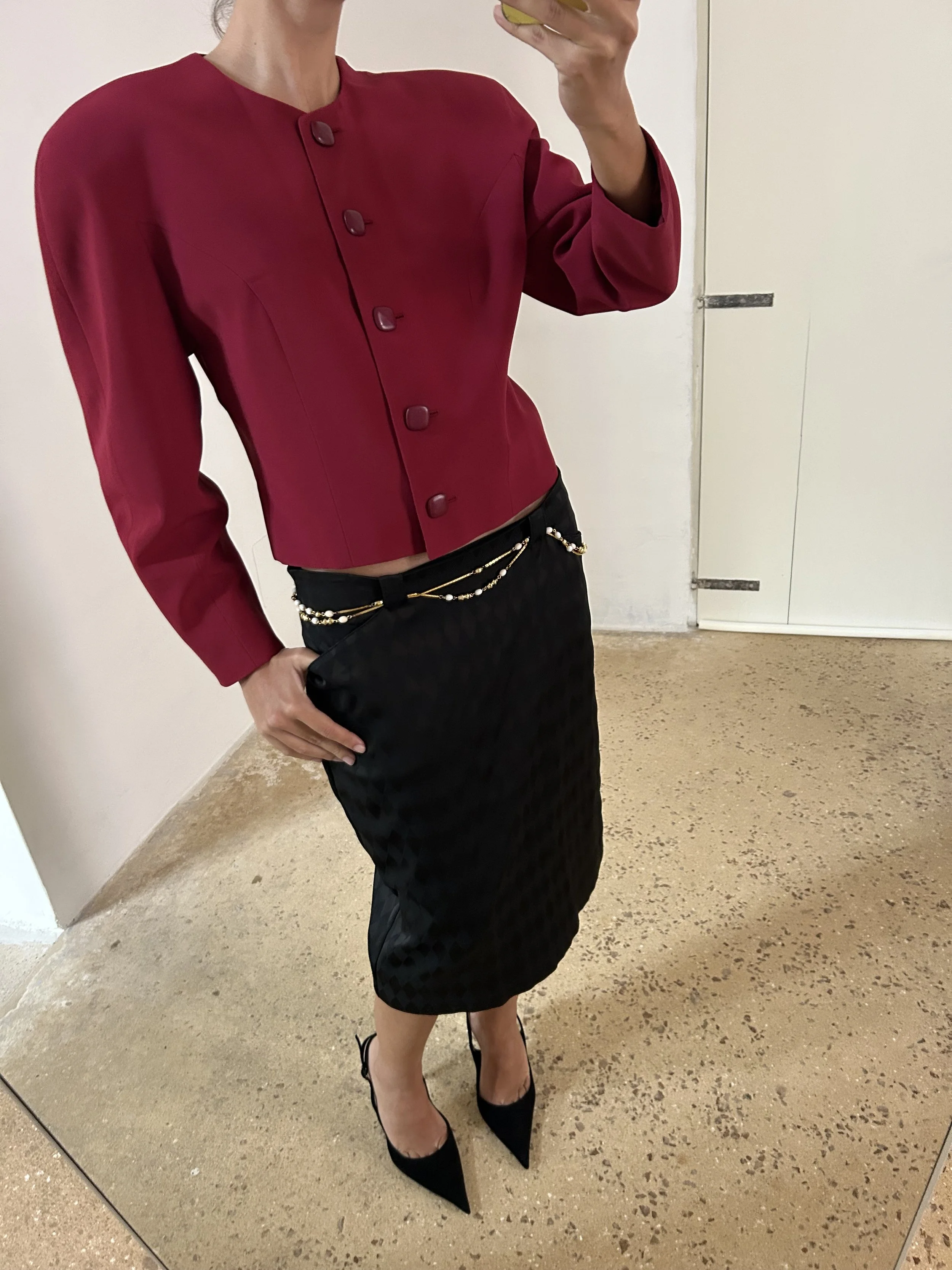 ALBERTA FERRETTI CHERRY BLAZER