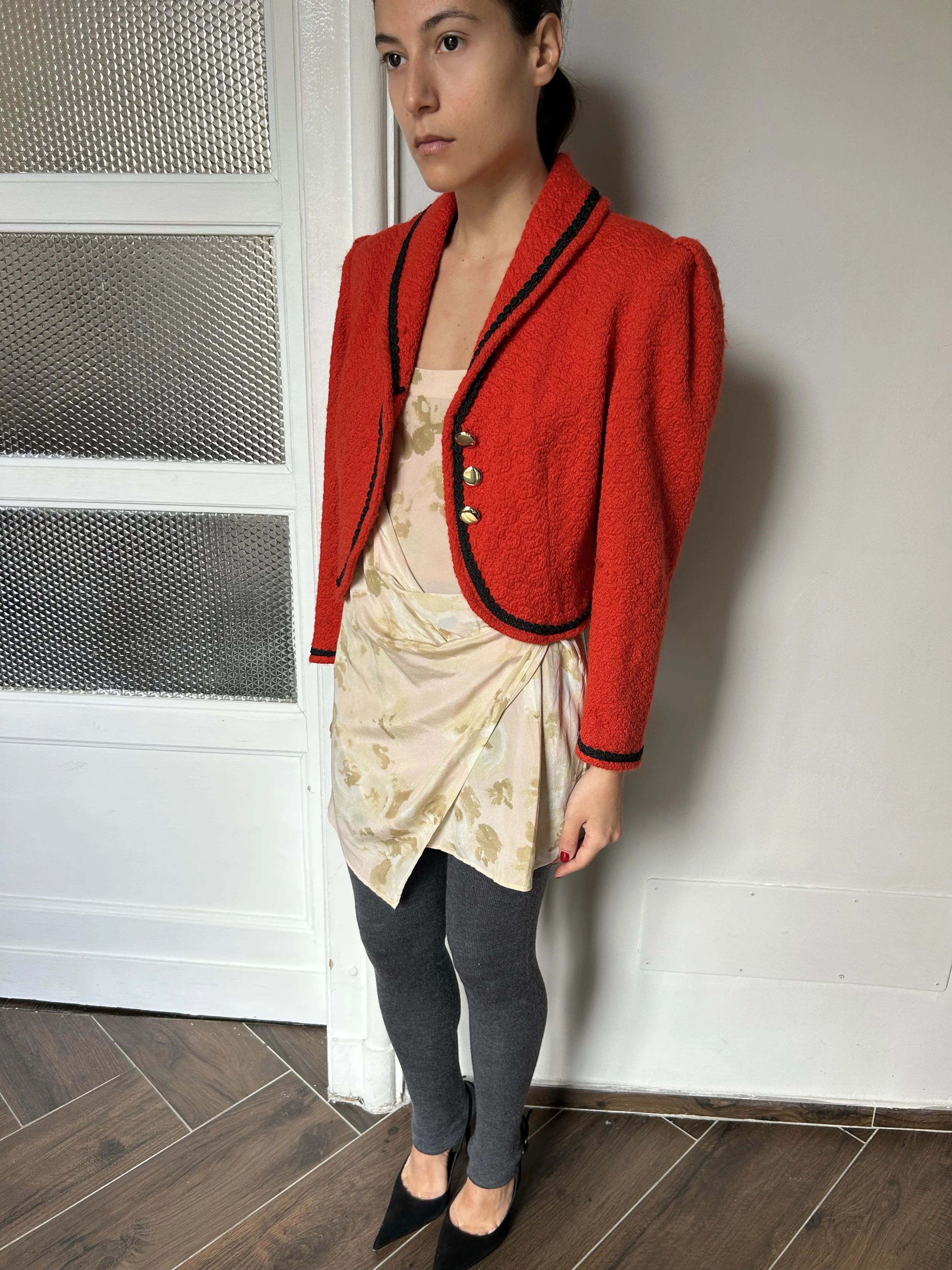 TEXTURED CROPPED BLAZER