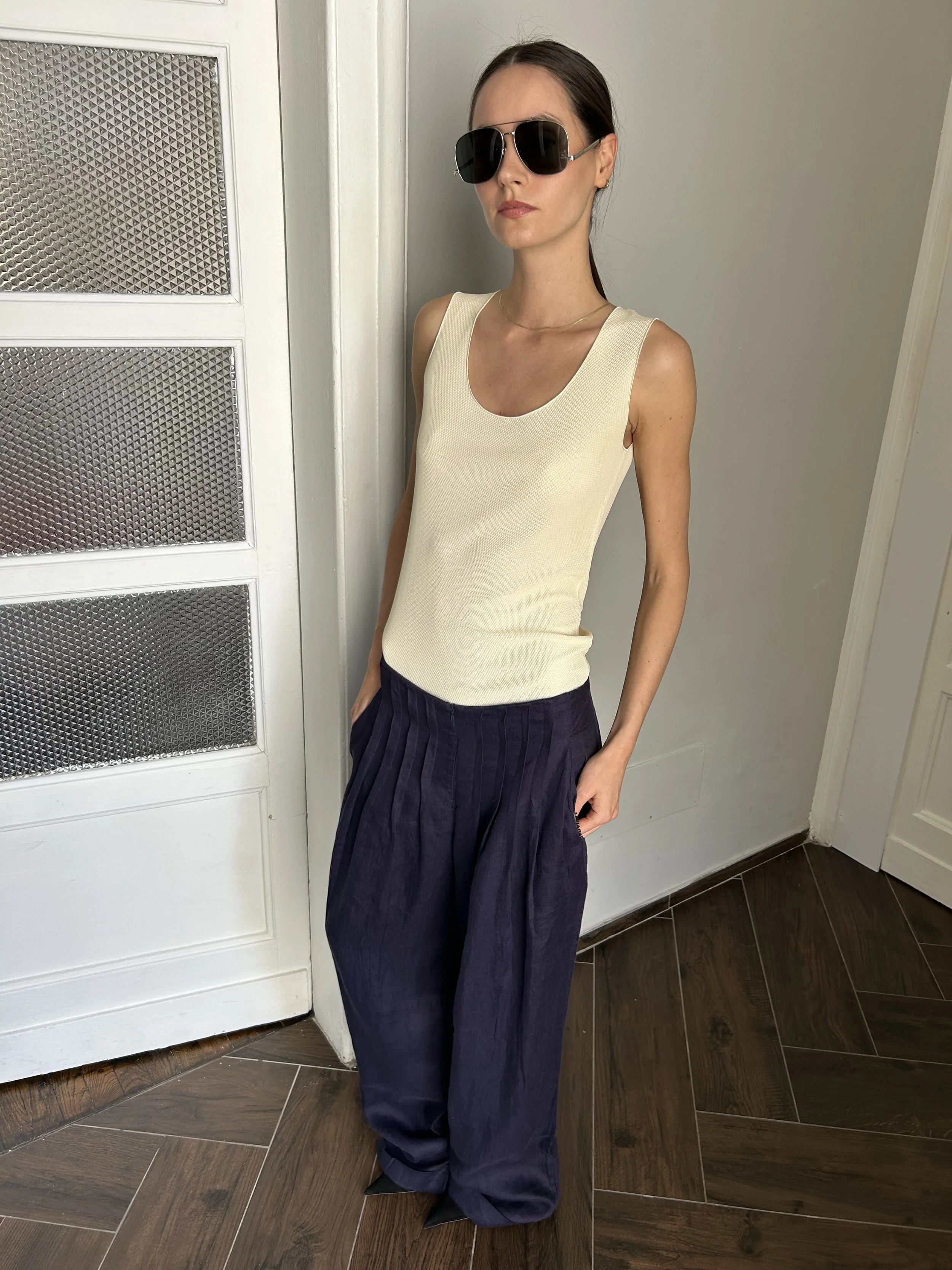 LIVIANA CONTI LINEN TROUSERS