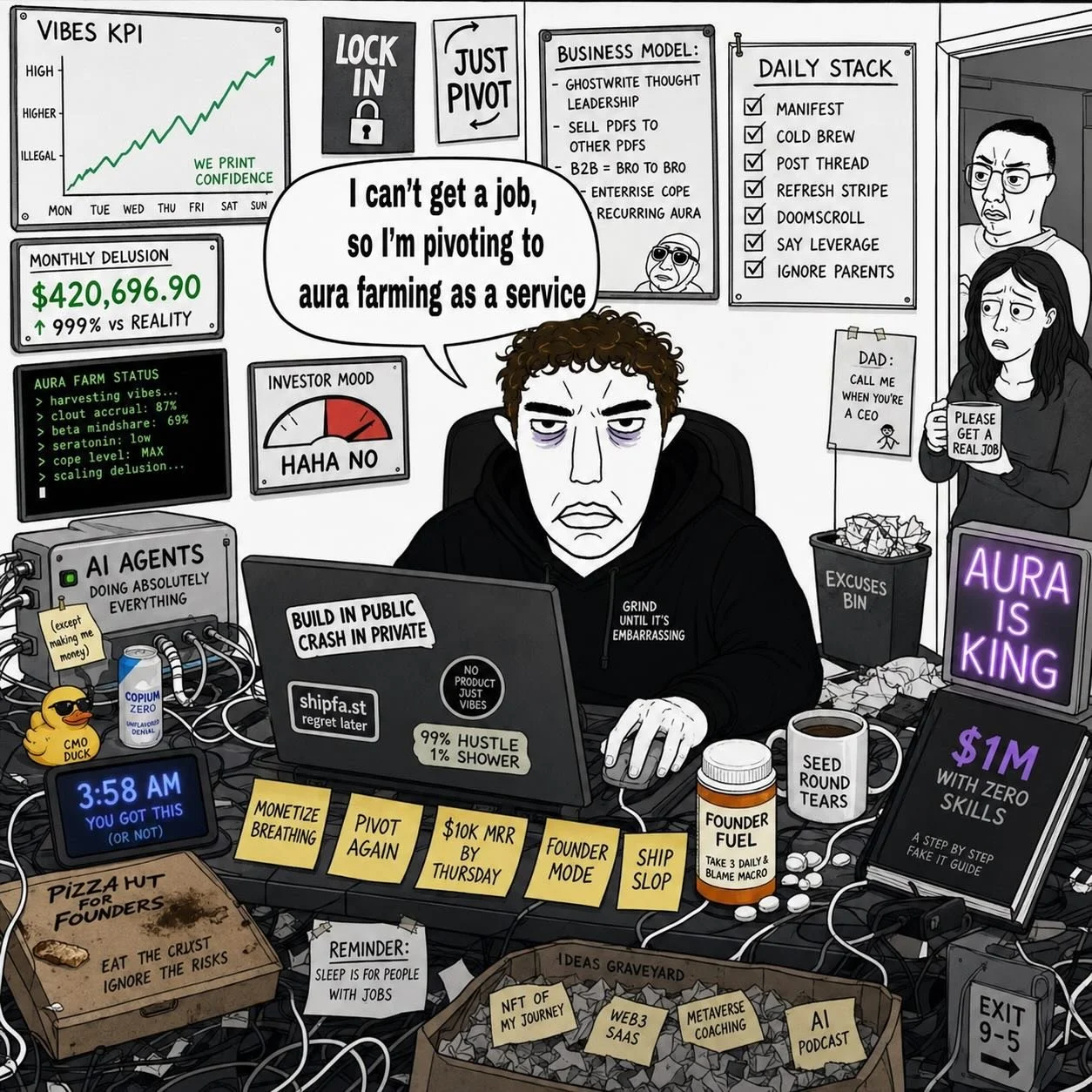 unemployed final boss discovers Canva and a Stripe dashboard