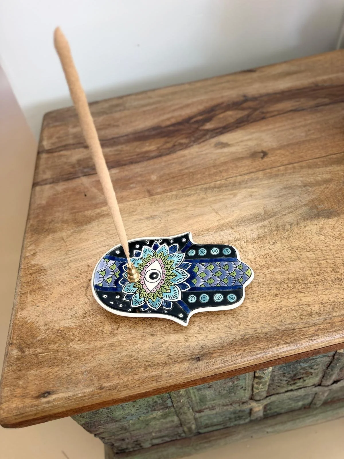 Hamsa Incense Holder - Blue