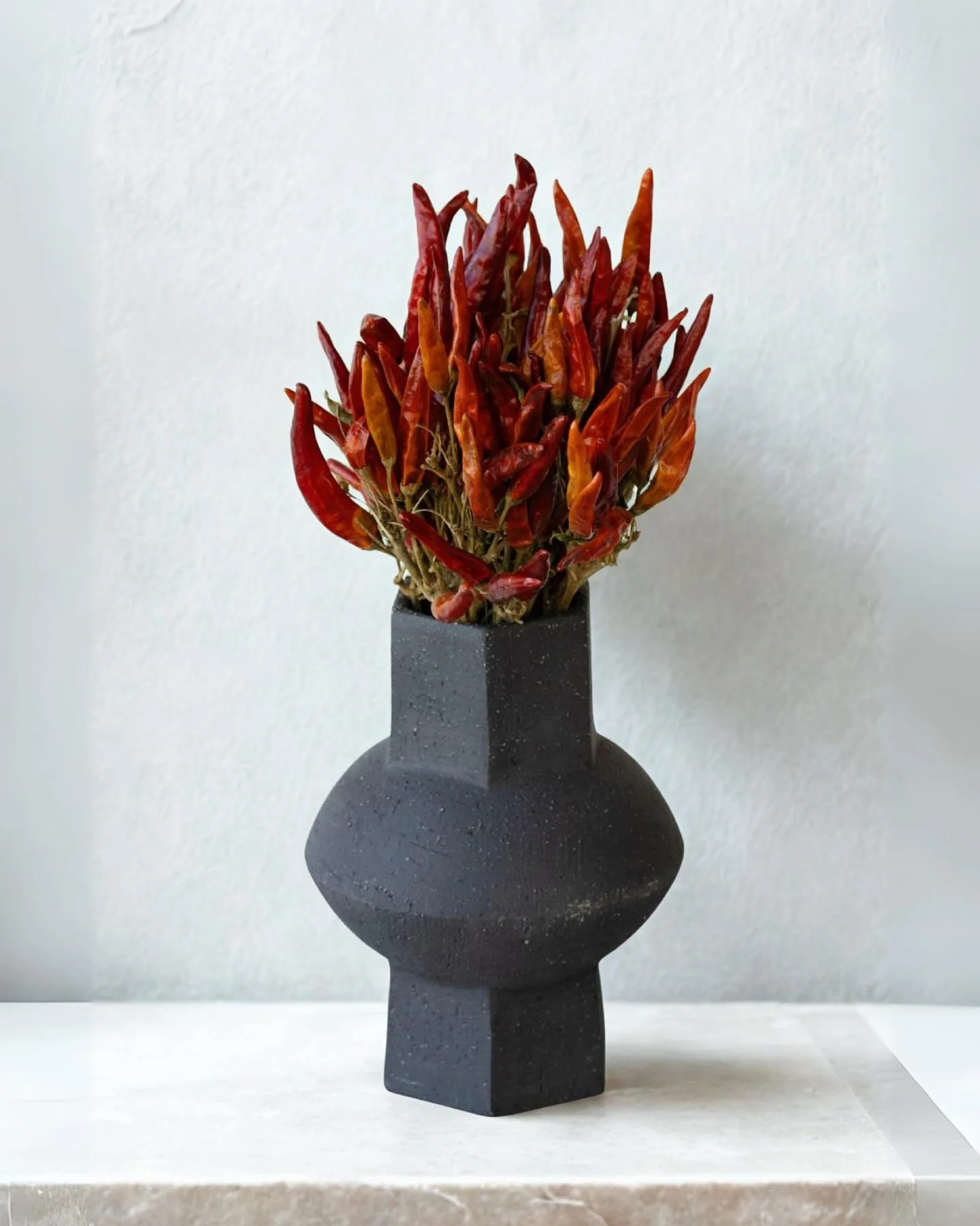 Hexagonal Vase with Chili Pepper Arrangement

🔥 Decorate with a spicy and cozy touch! This geometrically designed vase stands out with dried chili peppers in deep red tones, bringing strength, personality, and a contemporary feel to your space. Idea