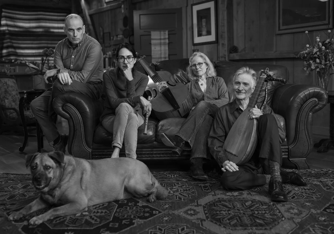 Quartet with dog B&W.jpeg